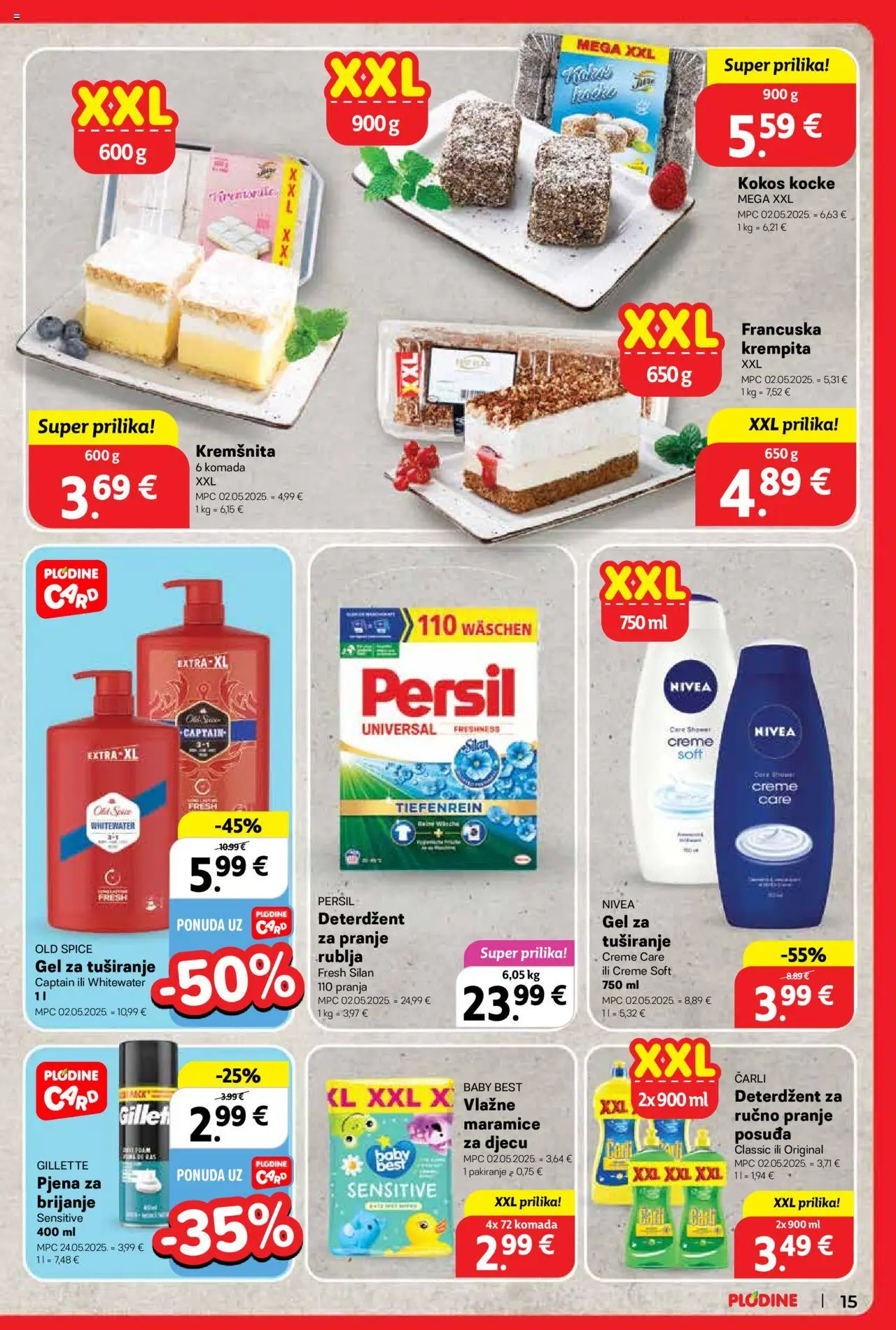 Plodine katalog | vrijedi od 25.06.2025 | Stranica: 15 | Proizvodi: Deterdžent za pranje rublja, Deterdžent, Nivea, Persil