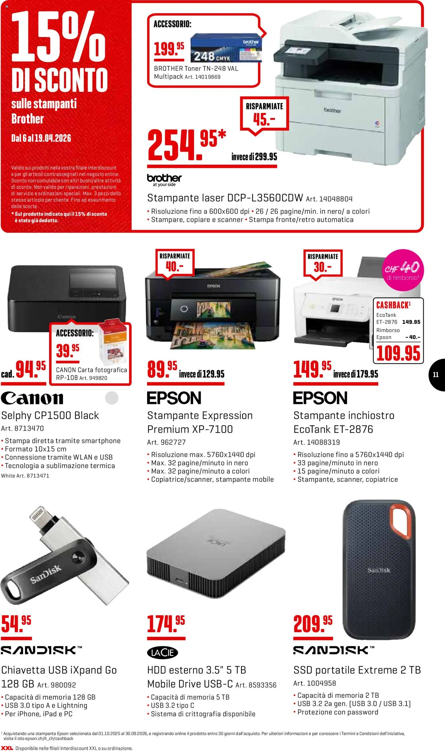 Interdiscount aktionen IT – gültig ab 06.04.2026 | Seite: 11 | Produkte: Smartphone, Ipad, Toner, Epson