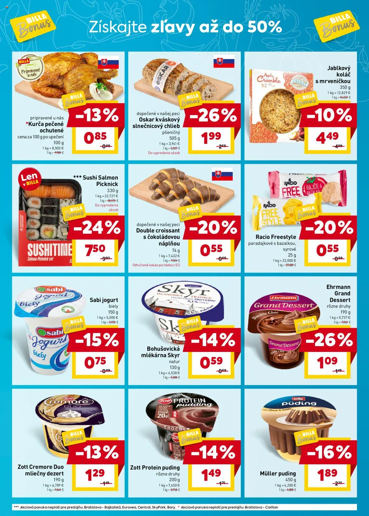 Nové Billa akcie – leták je platný od 17.09.2025 | Strana: 3 | Produkty: Jogurt, Skyr, Protein, Puding