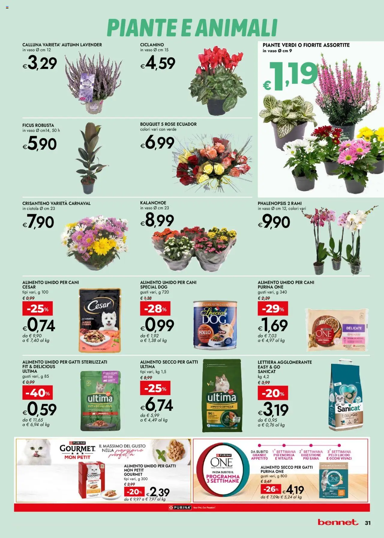 Volantino bennet del 25.09.2025 | Pagina: 31 | Prodotti: Pollo, Ciotola, Vaso