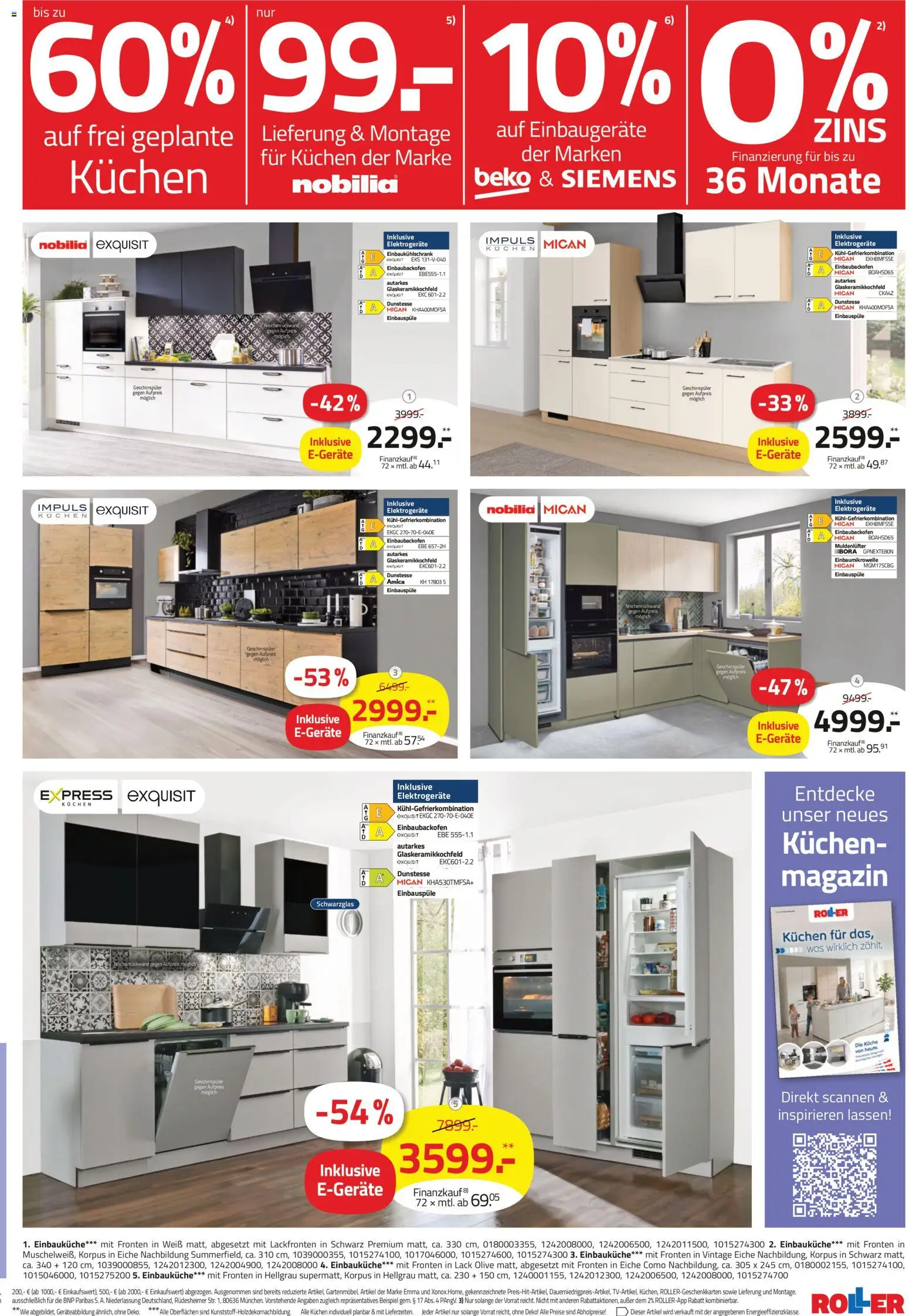Roller Prospekt 	 – gültig ab 26.04.2026 | Seite: 3 | Produkte: Siemens, Einbauküche, Küche, Kühlgefrierkombination