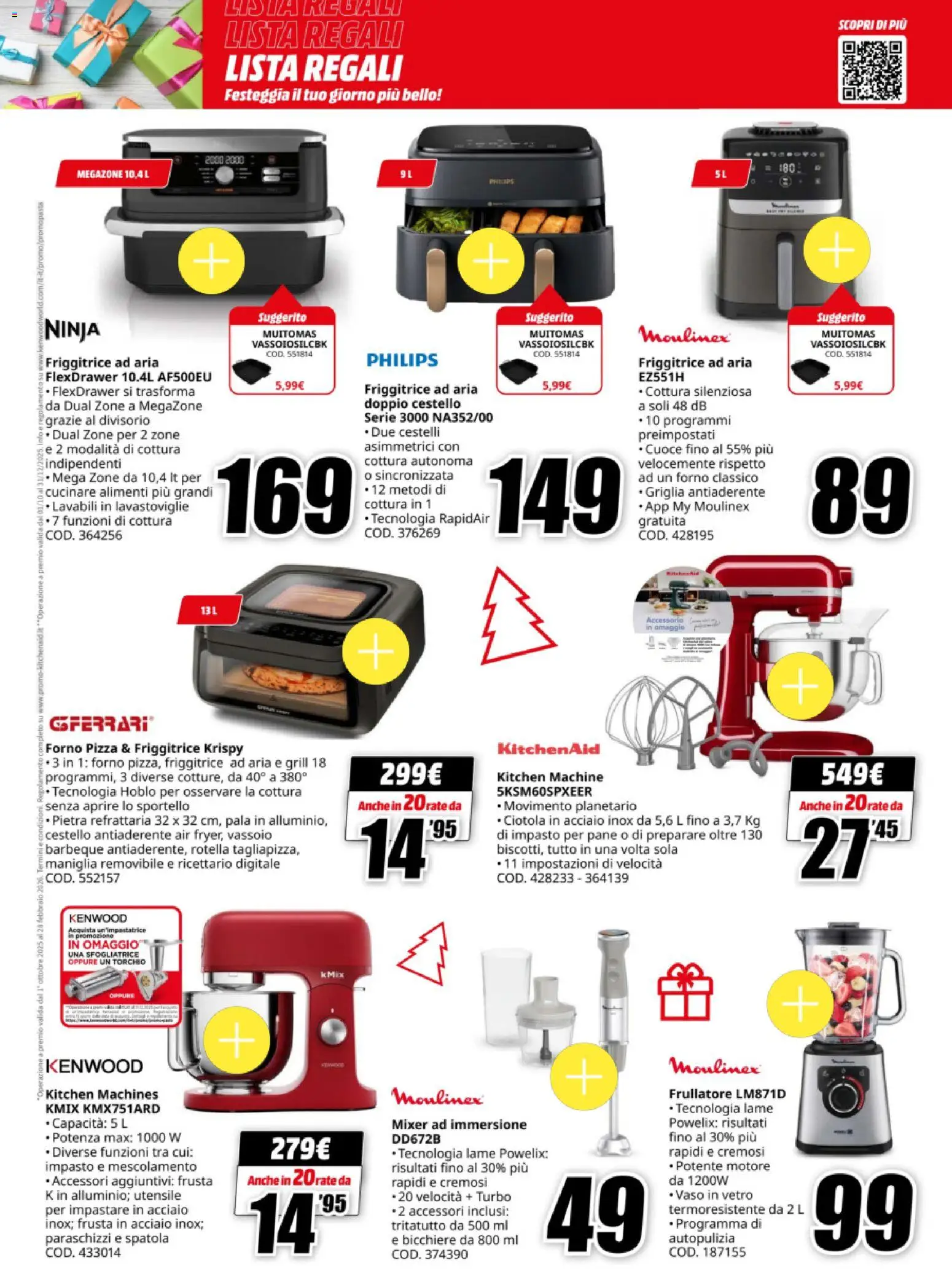 Volantino Media World del 15.12.2025 | Pagina: 31 | Prodotti: Frullatore, Spatola, Forno, Vaso