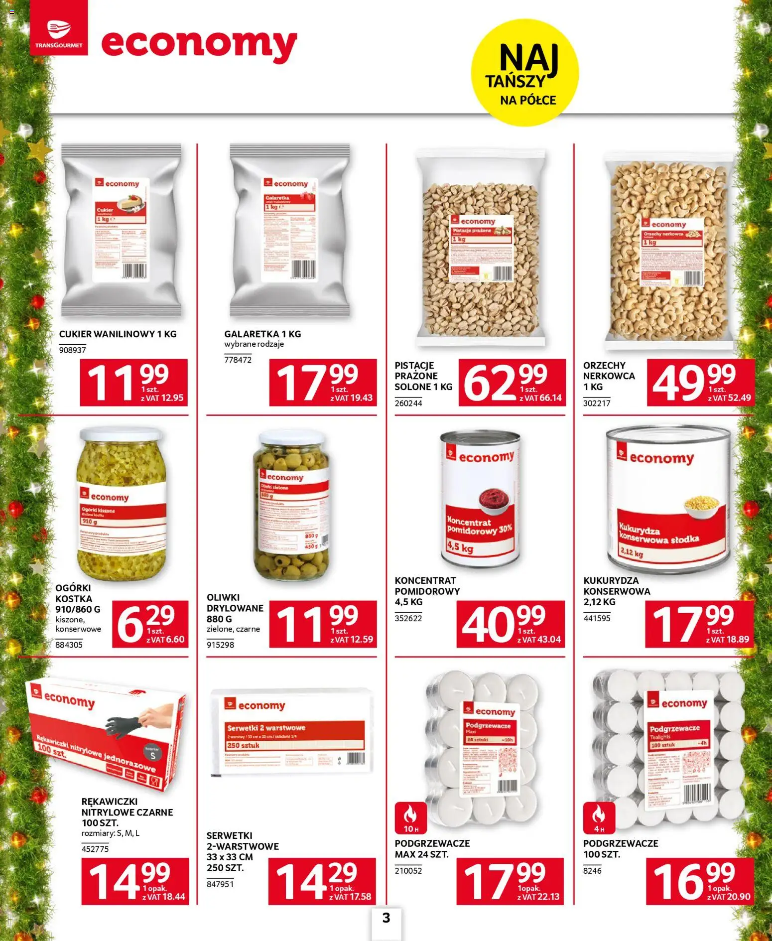 Selgros cash&carry Gazetka - Oferta dla gastronomii od 20.11.2025 | Strona: 3 | Produkty: Koncentrat pomidorowy, Cukier wanilinowy, Orzechy, Ogórki