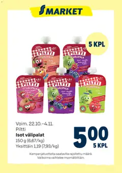 S-market-mainoslehti voimassa 22.10.2025 alkaen