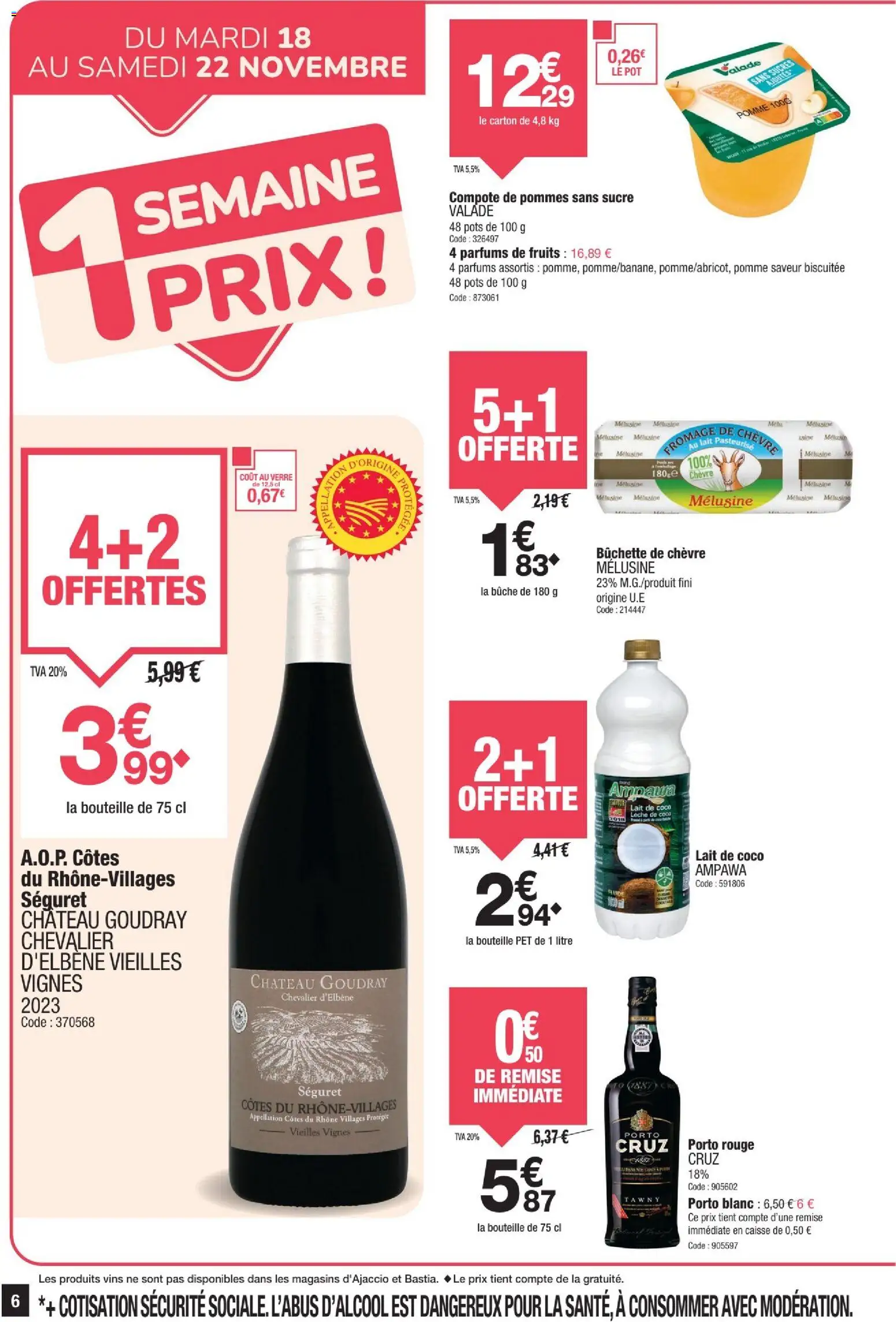 {H1} | Page: 6 | Produits: Pomme, Lait de coco, Fromage de chèvre, Fromage