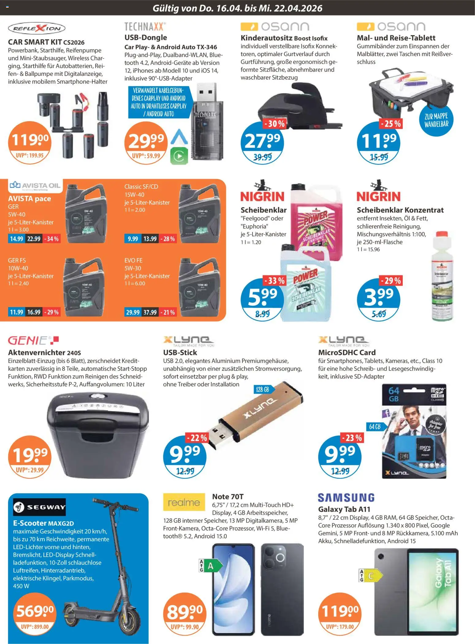 V-Markt Schwaben / Oberbayern – gültig ab 16.04.2026 | Seite: 20 | Produkte: USB, Aktenvernichter, Öl, Samsung