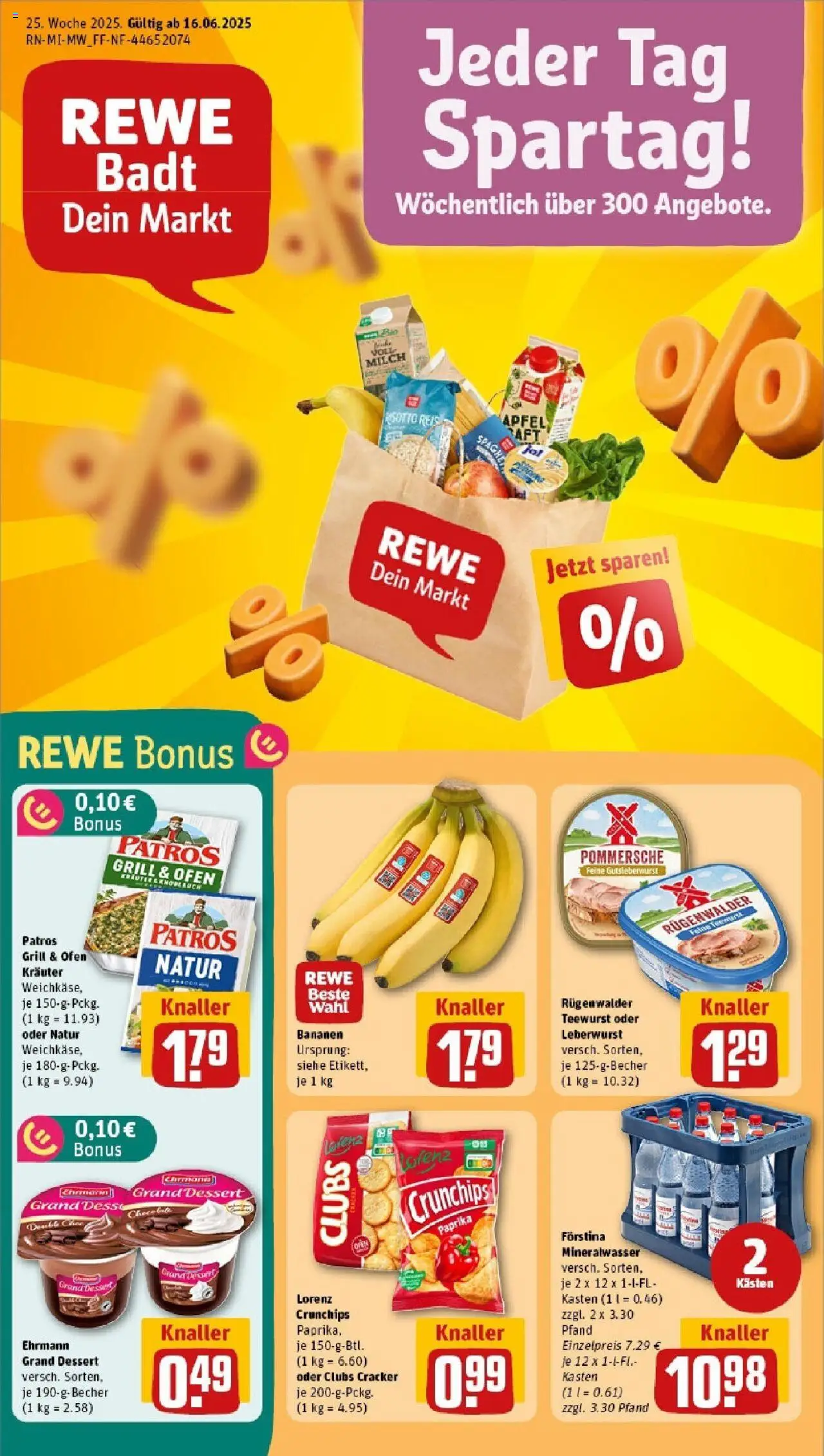 Rewe prospekt Marsberg	 - gültig ab dem 15.06.2025 | Seite: 1 | Produkte: Ofen, Grill, Äpfel, Mineralwasser