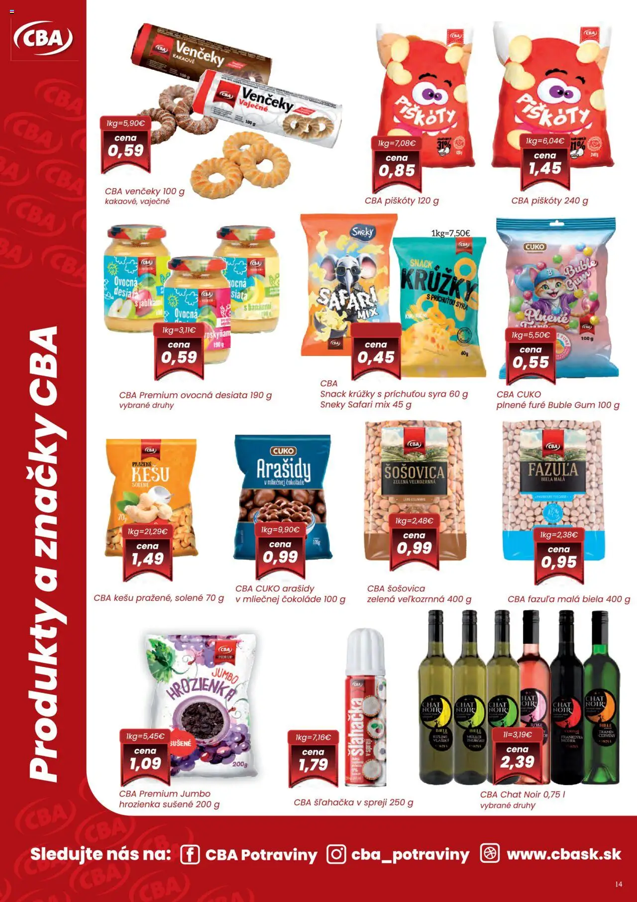 Sintra leták │ platný od 07.08.2025 | Strana: 14 | Produkty: Fazuľa, Šošovica, Hrozienka, Arašidy