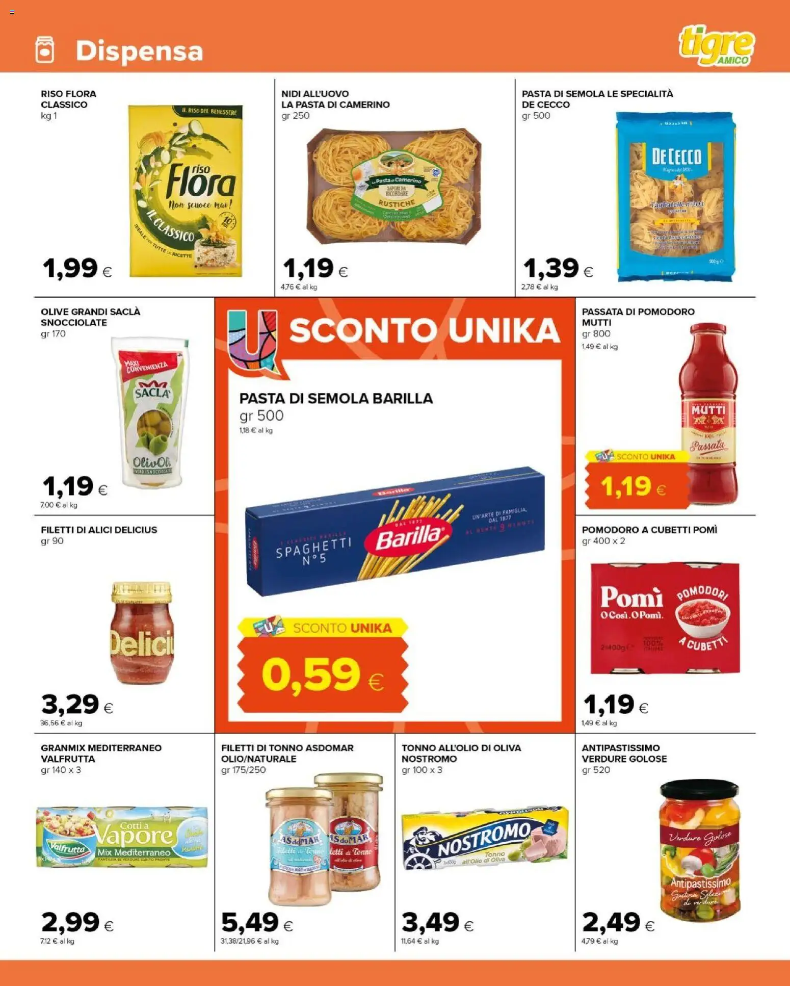Volantino Tigre del 25.03.2026 | Pagina: 11 | Prodotti: Verdure, Pomodori, Pasta, Alici
