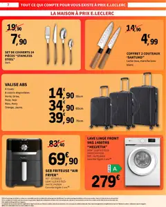 E.Leclerc - Prévisualisation de SEB FRITEUSE "AIR FRYER", REF: EZ501810 DONT 0,35 € D'ÉCO-PARTICIPATION Garantie légale 2 ans (3) valide à partir de 03.11.2025 | Page: 7 | Produits: Lave linge, Friteuse, Air fryer, Valise