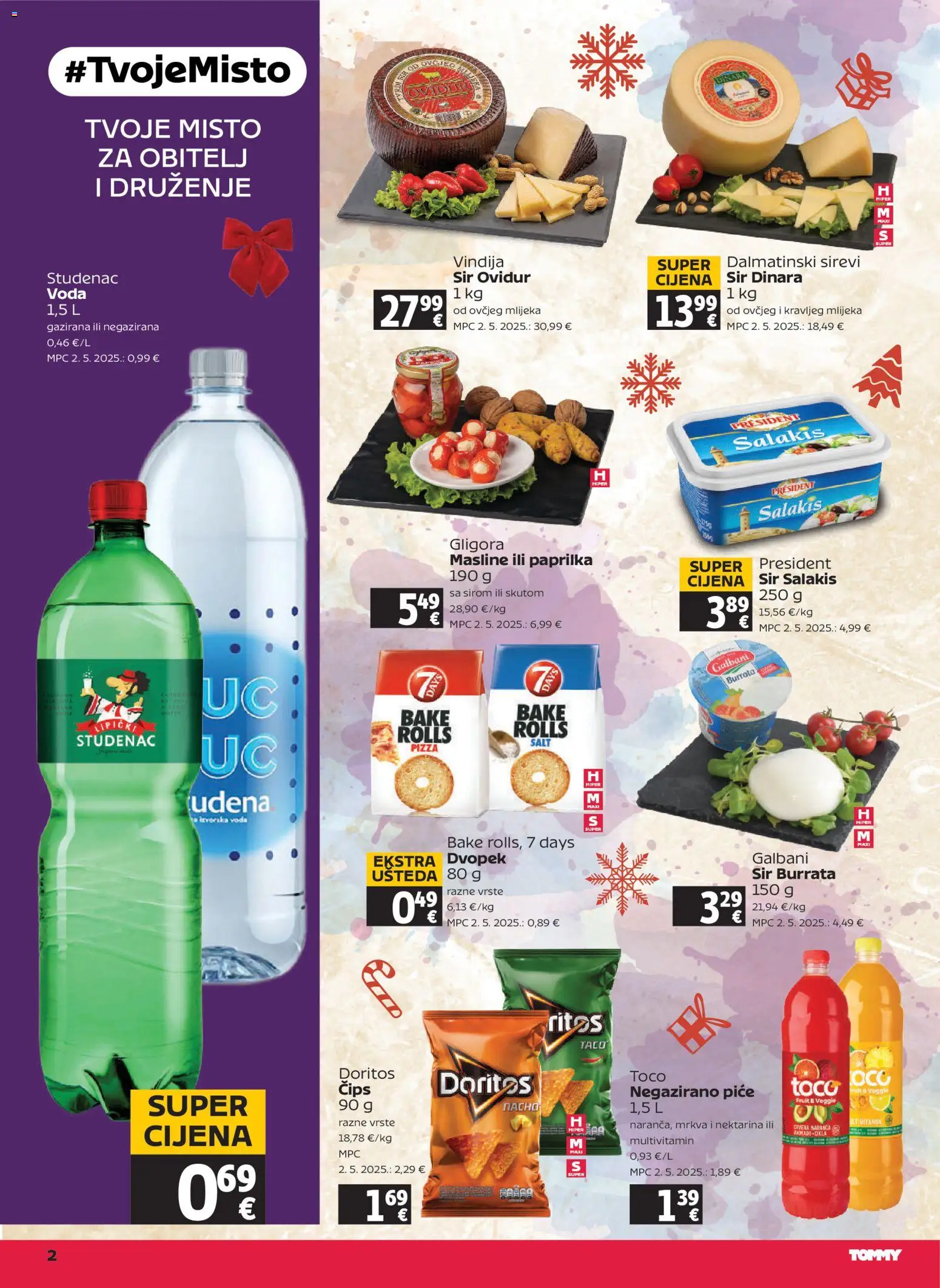 Tommy katalog | vrijedi od 18.12.2025 | Stranica: 2 | Proizvodi: Sir, Pizza, Dvopek, Nektarina