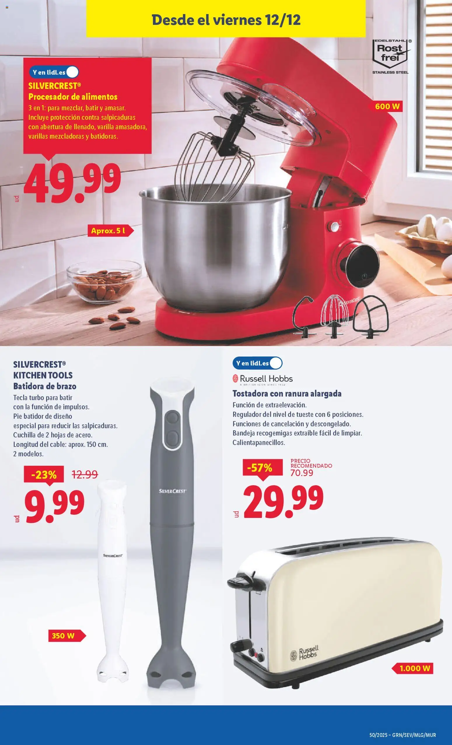 Lidl folleto de bazar │ válido desde el 08.12.2025 | Página: 27 | Productos: Cable, Batidora, Tostadora, Κούβα