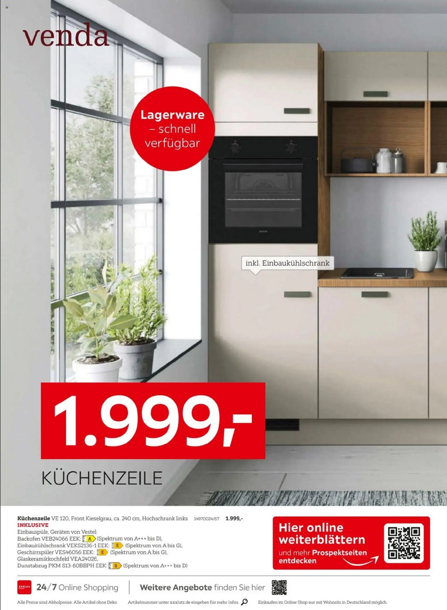 XXXLutz Nr. 1 beim Preis – gültig ab 11.04.2026 | Seite: 8 | Produkte: Geschirrspüler, Küchenzeile, Hochschrank, Dunstabzug