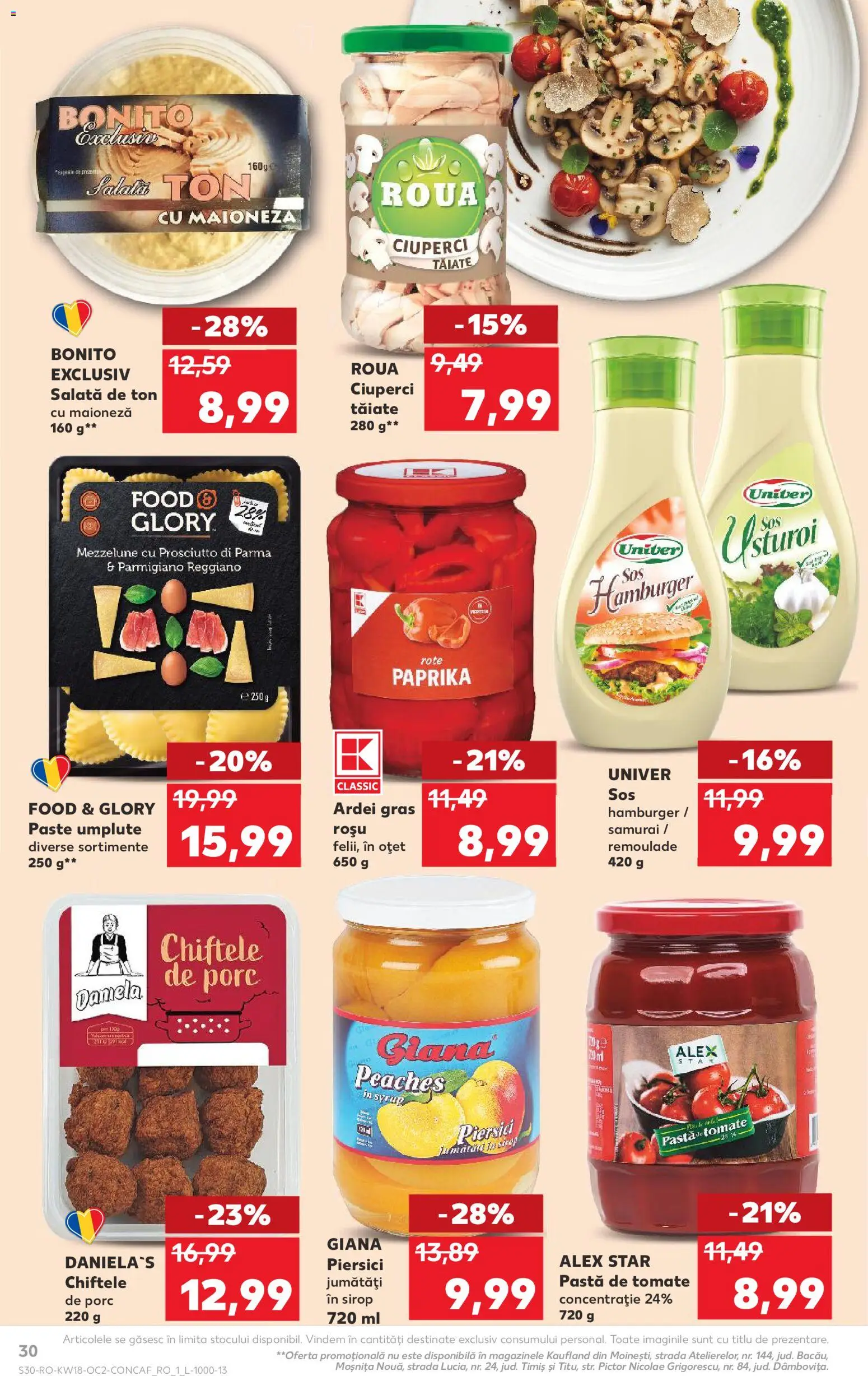 Kaufland RO akciós ujság - amely érvényes a következő dátumtól: 29.04.2026 | Oldal: 30 | Termékek: Hamburger, Saláta