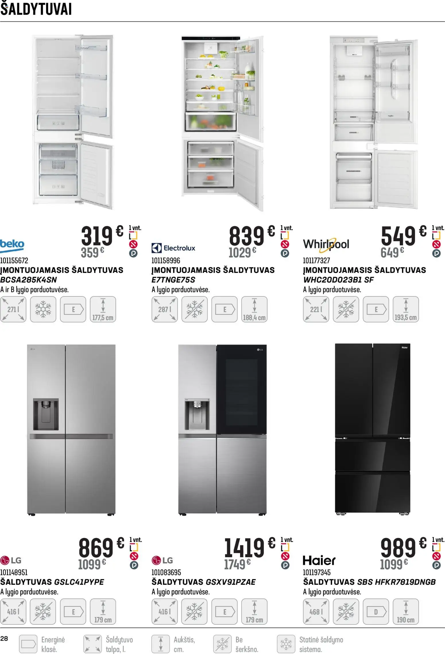 Senukai akcijos nuo 11.02.2026 | Puslapis: 28 | Prekių: Šaldytuvas