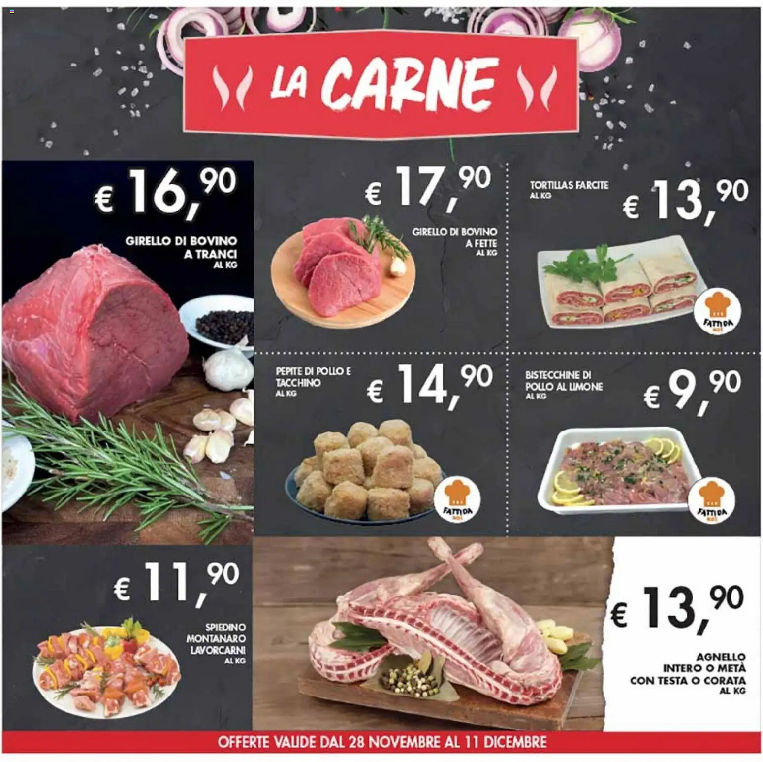 Volantino Coal del 28.11.2025 | Pagina: 4 | Prodotti: Bovino, Tacchino, Tortillas, Girello