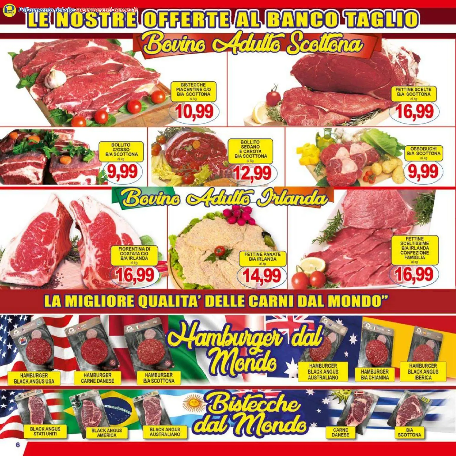 Volantino Pewex del 06.12.2025 | Pagina: 6 | Prodotti: Bovino, Carota, Sedano, Hamburger