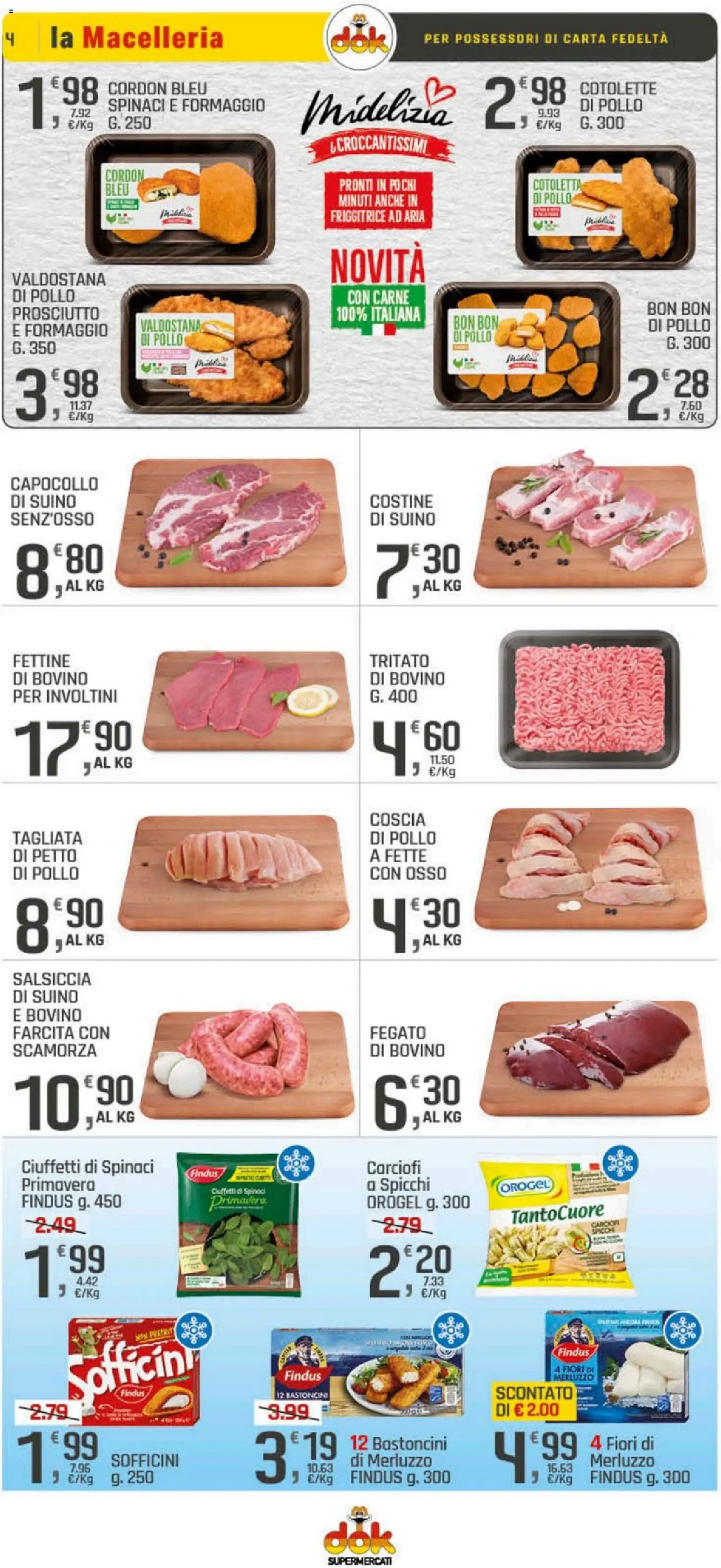 Volantino DOK del 20.11.2025 | Pagina: 4 | Prodotti: Petto di Pollo, Friggitrice ad aria, Prosciutto, Salsiccia