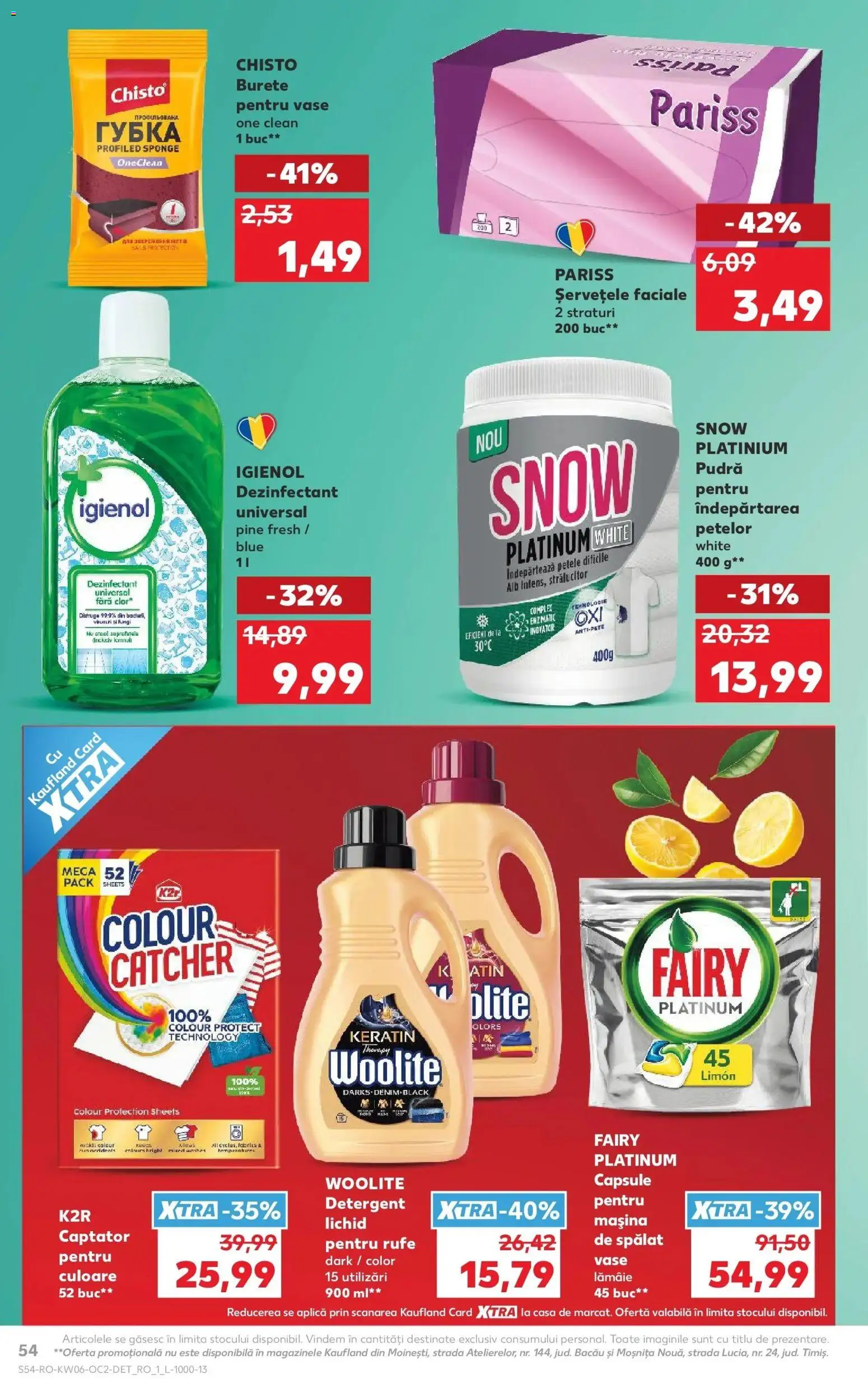 Noul catalog Kaufland – valabil de la 04.02.2026 | Pagină: 54 | Produse: Pomelo, Pudră, Burete, Îndepărtarea petelor
