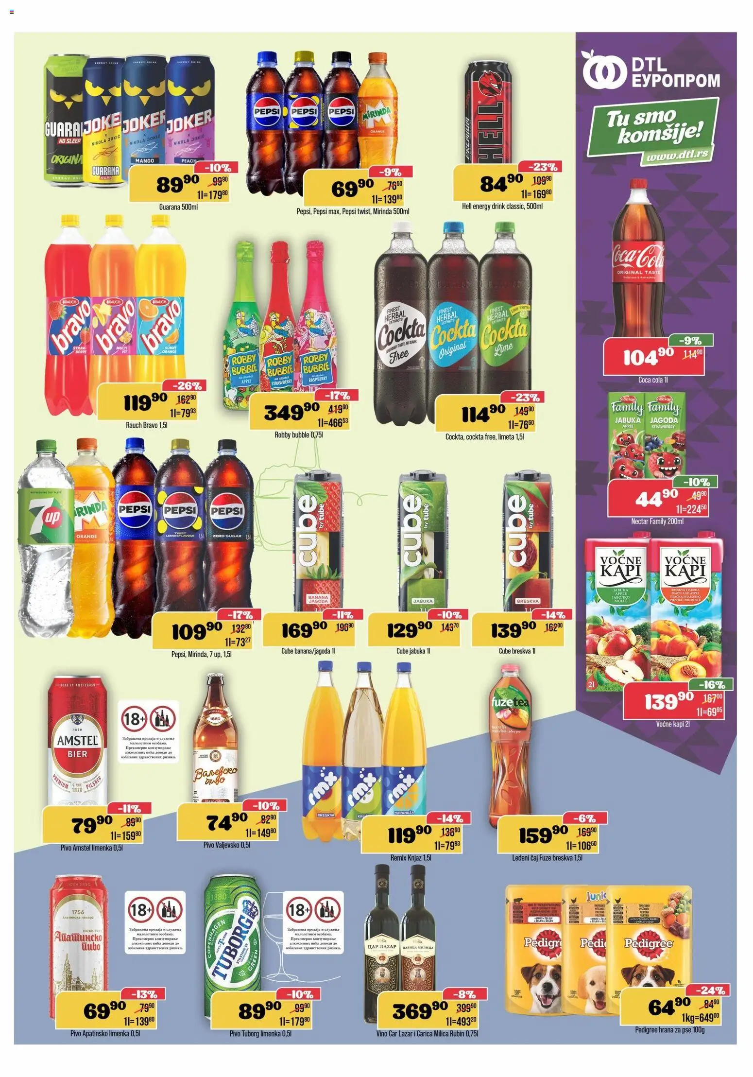 Europrom katalog - važi od 25.03.2026 | Strana: 9 | Proizvode: Amstel, Hell, Pivo, Breskva
