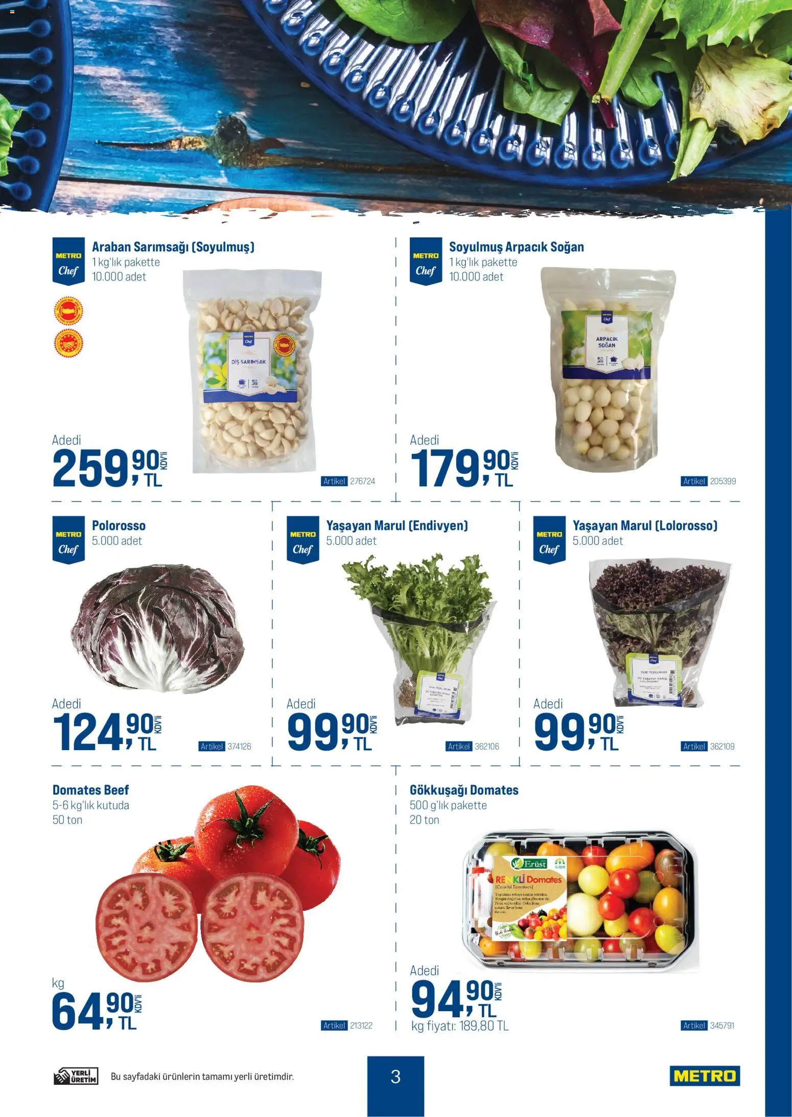 Metro - Dünya Mutfakları - 05.11.2025 tarihinden itibaren geçerlidir | Sayfa: 3 | Ürünler: Domates, Soğan, Sarımsak, Marul