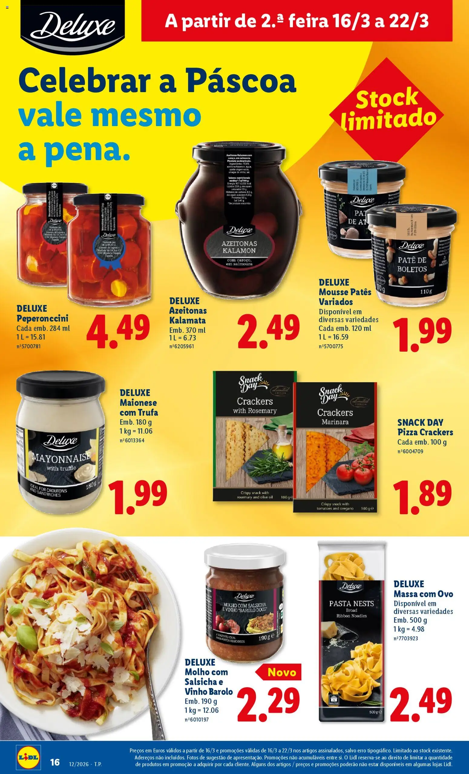 Lidl folheto │ válido de 16.03.2026 | Página: 16 | Produtos: Azeite, Azeitonas, Maionese, Vinho