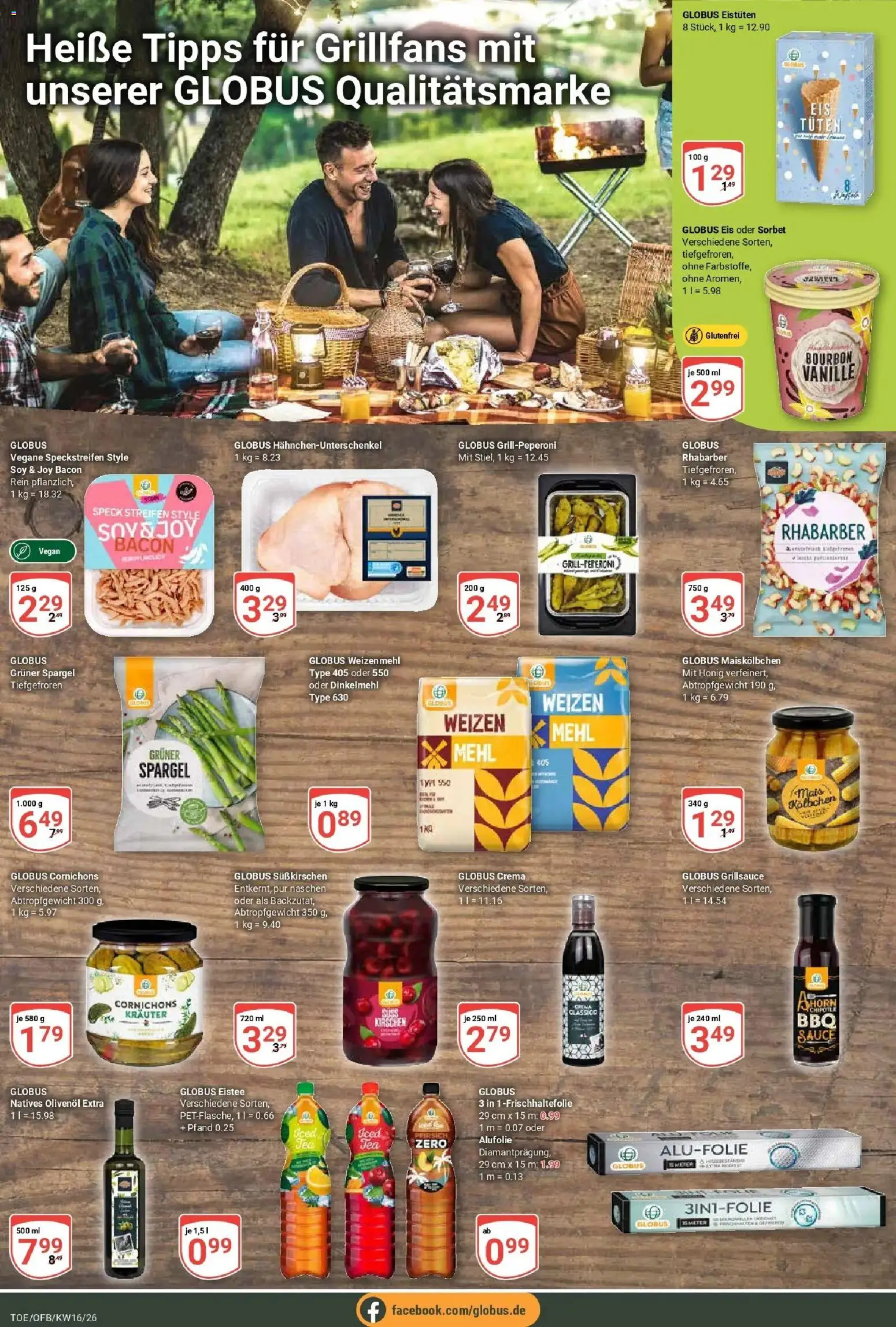 Globus Prospekt Tönisvorst	 – gültig ab 12.04.2026 | Seite: 13 | Produkte: Mehl, Weizenmehl, Rhabarber, Bourbon