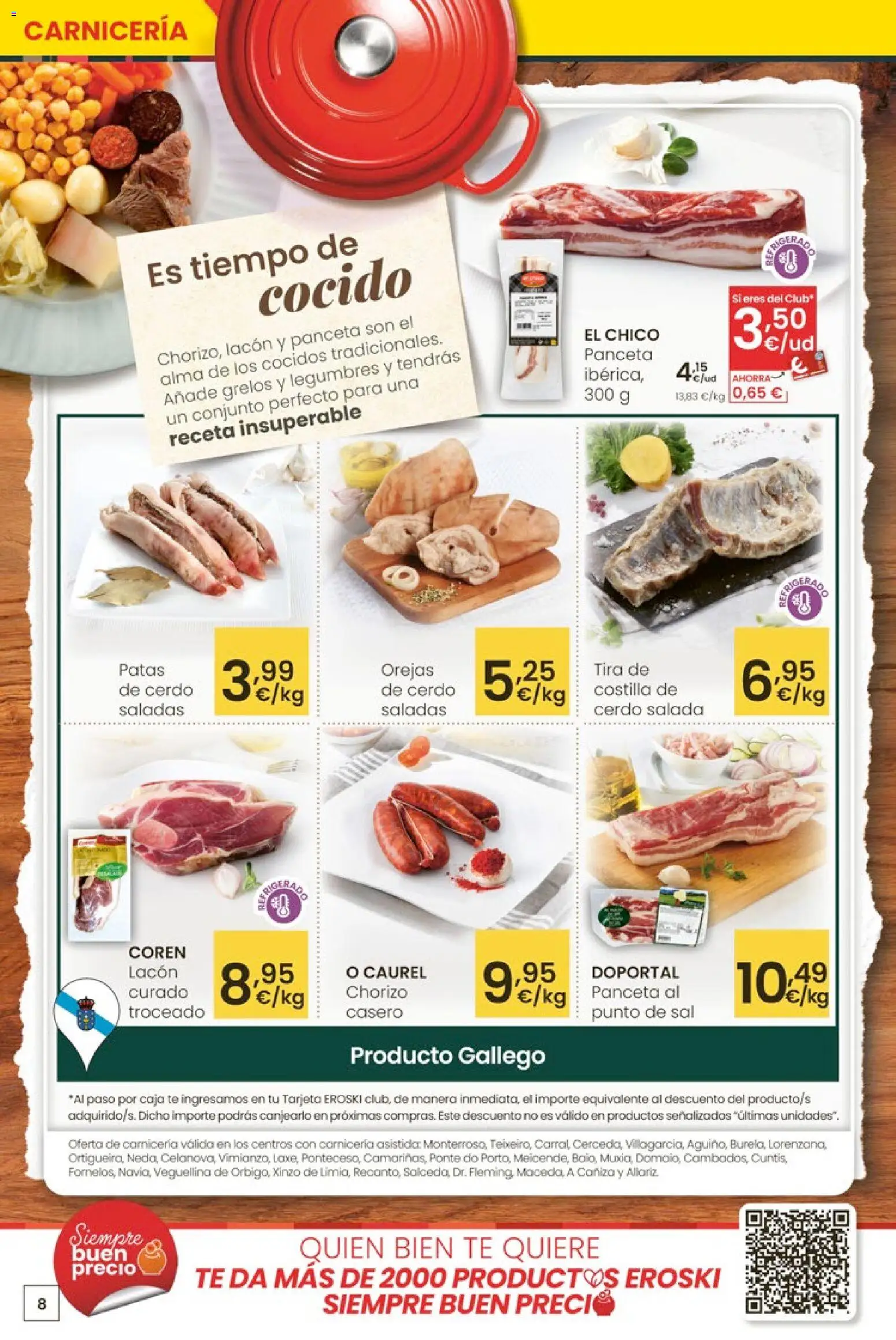 Eroski - 50 de descuento │ válido desde el 26.02.2026 | Página: 8 | Productos: Ηλεκτρικός φούρνος, Cerdo, Té, Caja