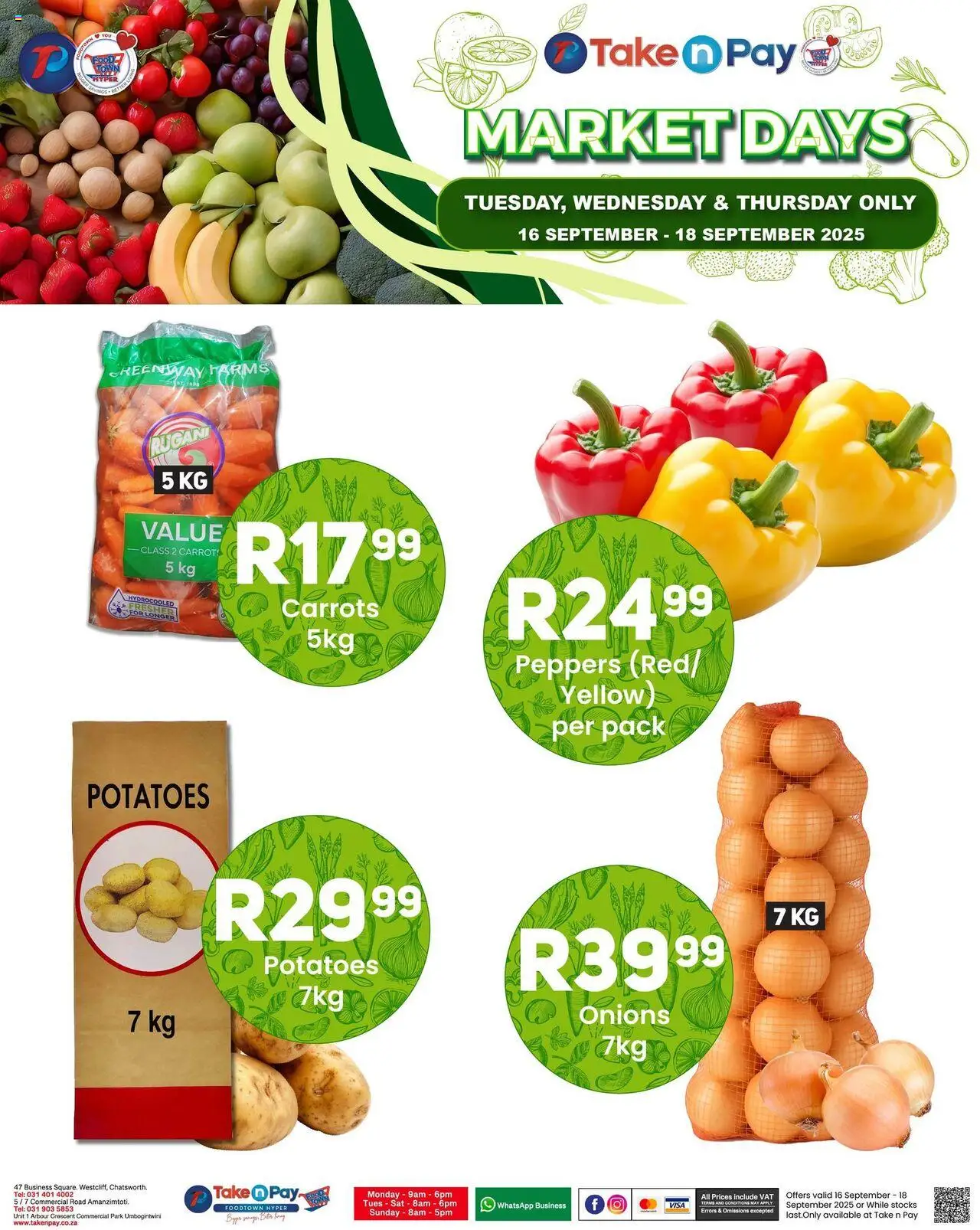 New Take n Pay catalogue – valid from 16.09.2025 | Page: 4 | Products: Carrots, Potatoes, Onions