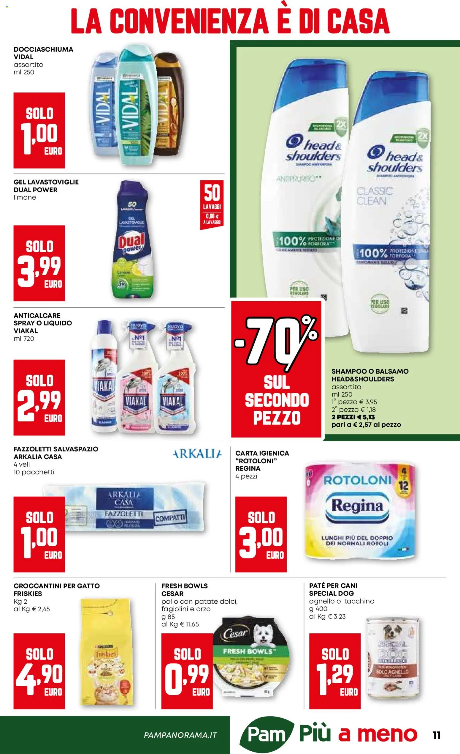 Volantino PAM del 15.01.2026 | Pagina: 11 | Prodotti: Shampoo, Paté, Tacchino, Agnello