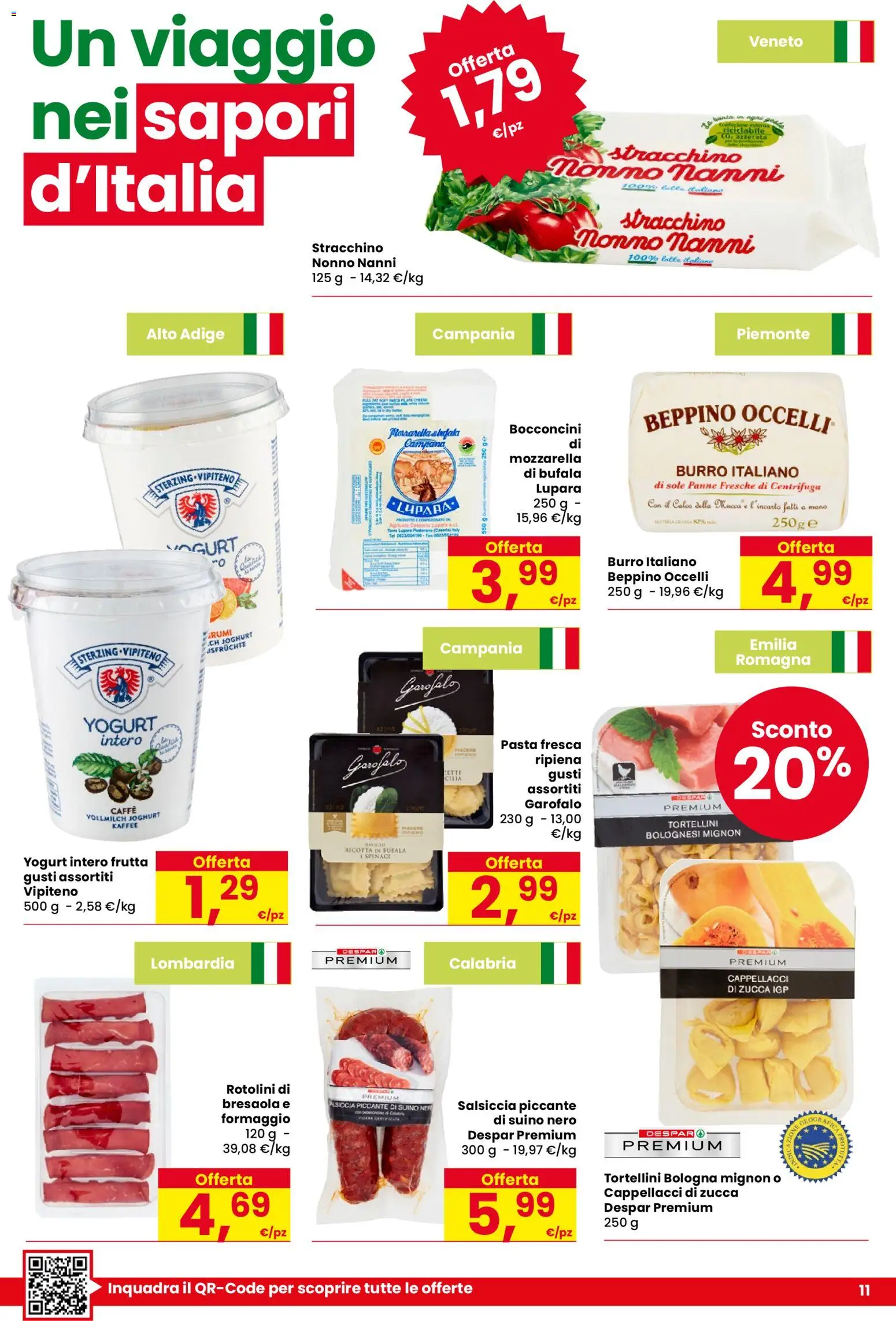 Volantino Despar del 17.03.2026 | Pagina: 11 | Prodotti: Bresaola, Suino, Formaggio, Burro