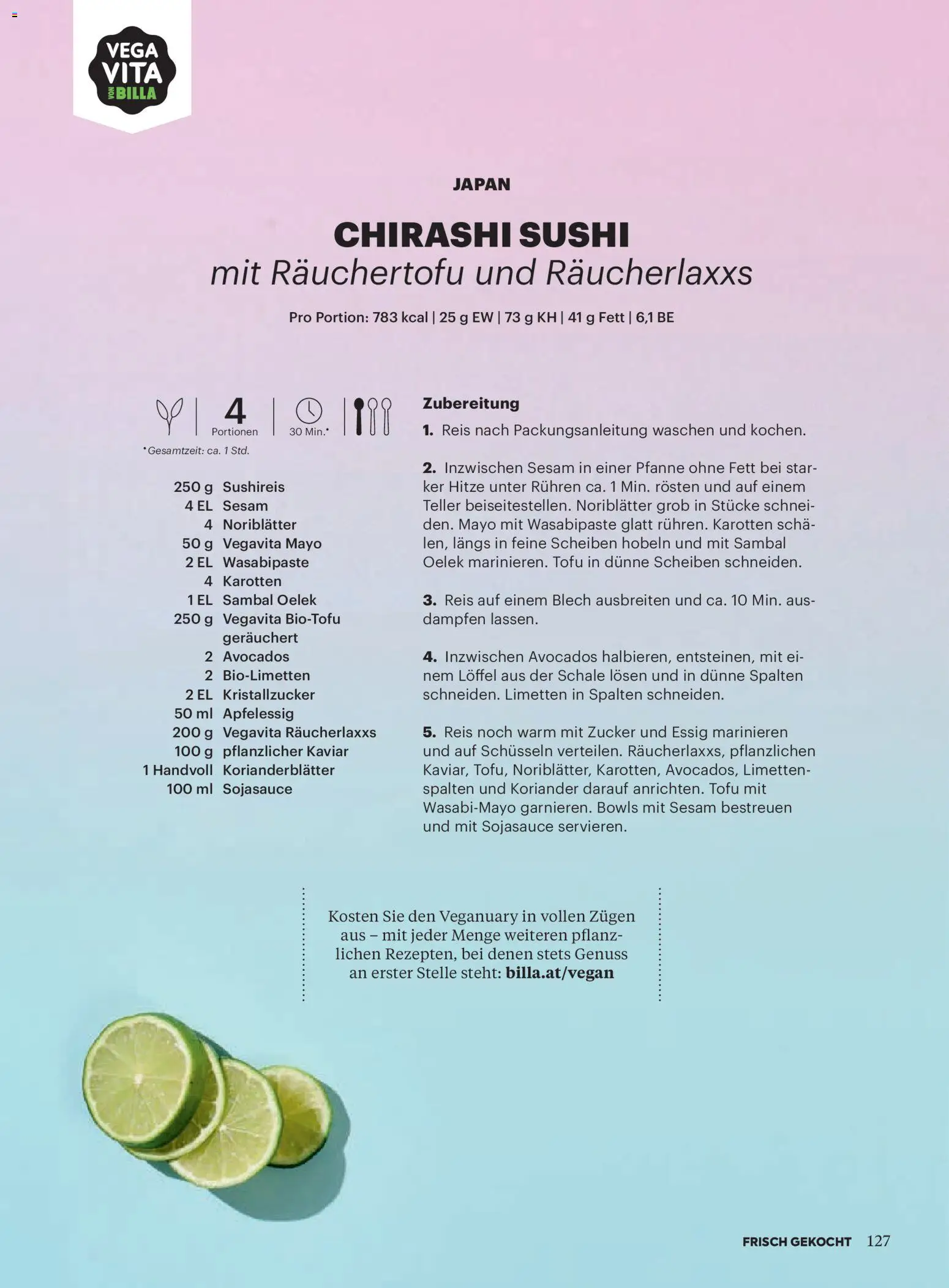 Billa AT akciós ujság - amely érvényes a következő dátumtól: 01.01.2026 | Oldal: 123 | Termékek: Tofu, Sushi, Kaviár, Koriander