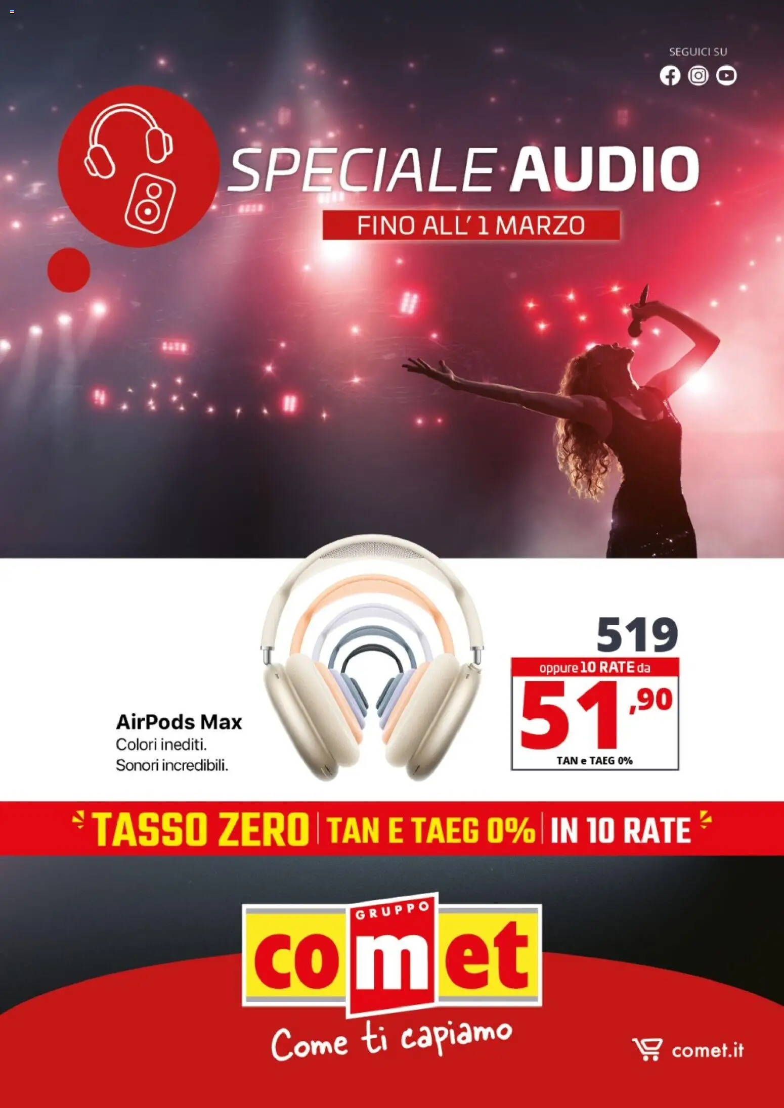 Volantino Comet del 20.02.2026 | Pagina: 1 | Prodotti: Audio, Airpods