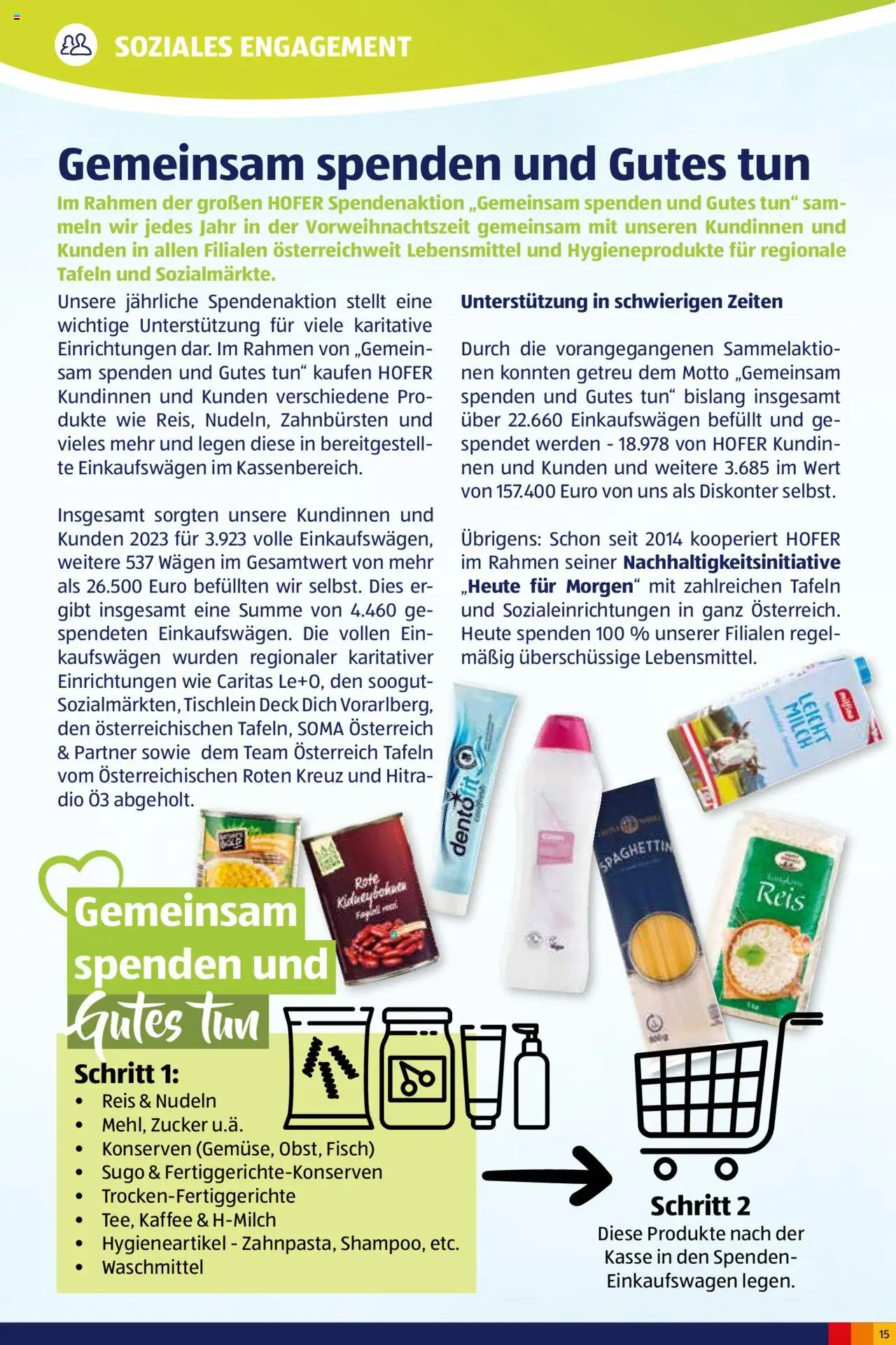 Hofer Heute für Morgen-Magazin gültig ab 02.10.2024 | Seite: 15 | Produkte: Kaffee, Reis, Fisch, Nudeln