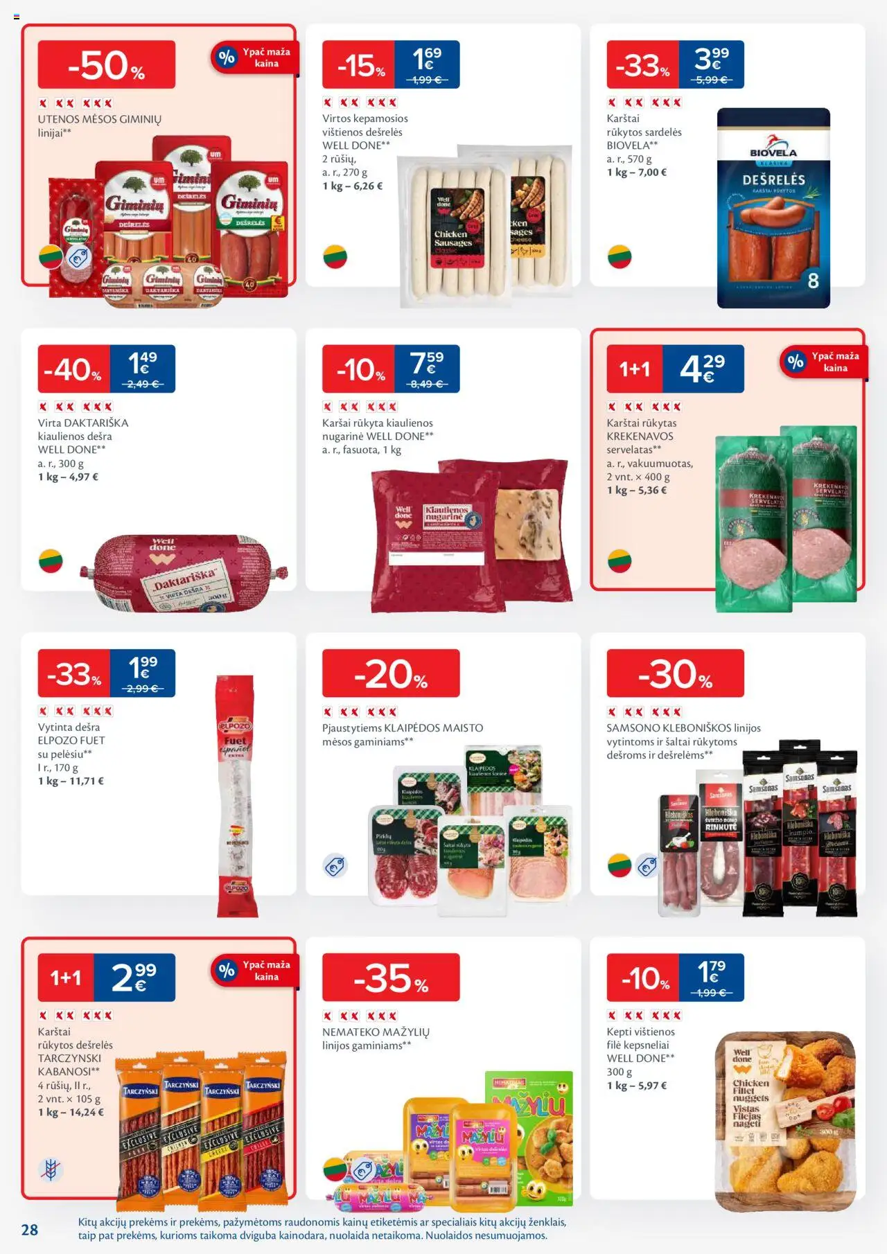 MAXIMA leidinys│galioja nuo 05.08.2025 | Puslapis: 28 | Prekių: Vištienos, Kiaulienos, Dešrelės, Dešra