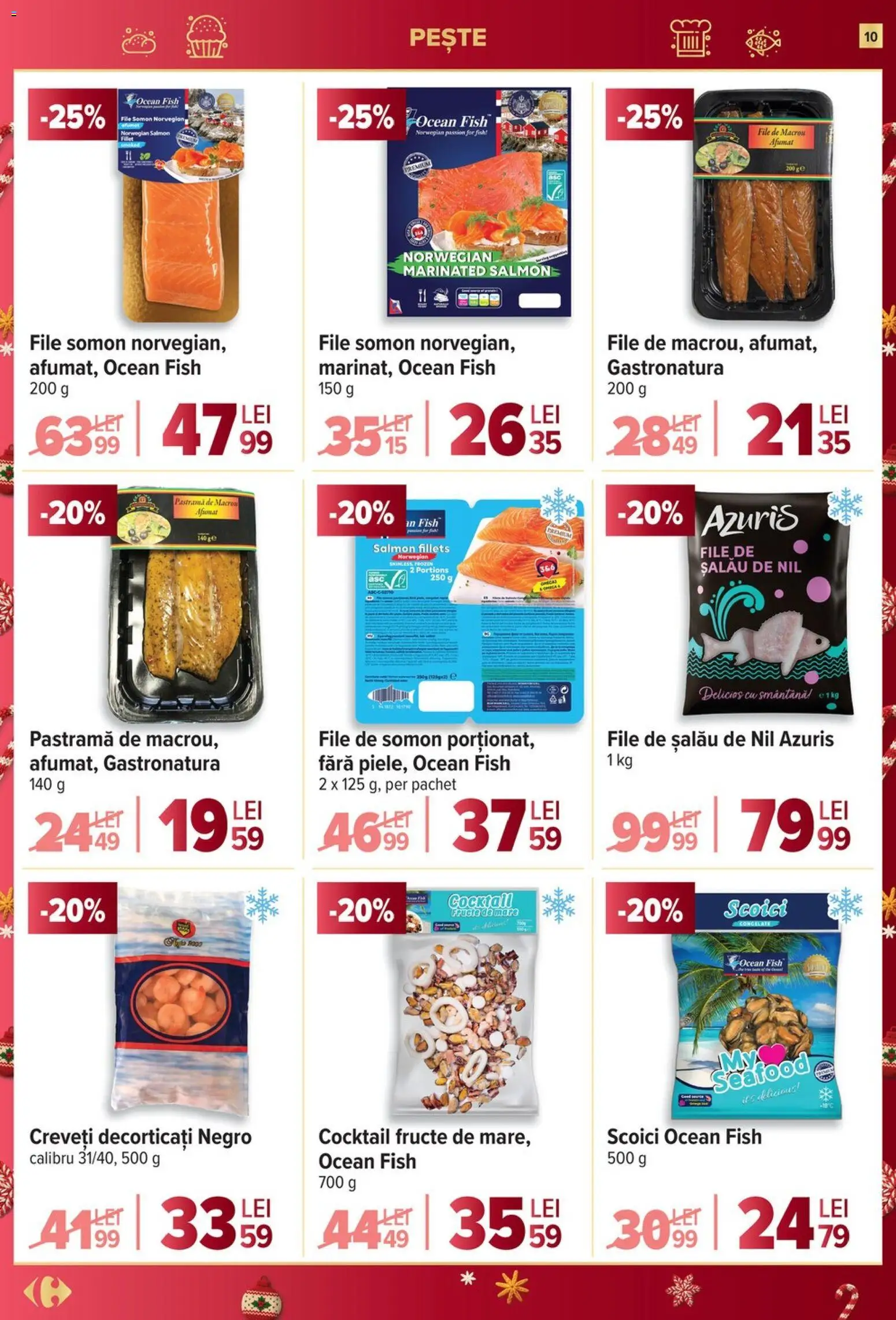Noul catalog Carrefour – valabil de la 27.12.2025 | Pagină: 10 | Produse: Cocktail, Pește, Smântână, Fructe