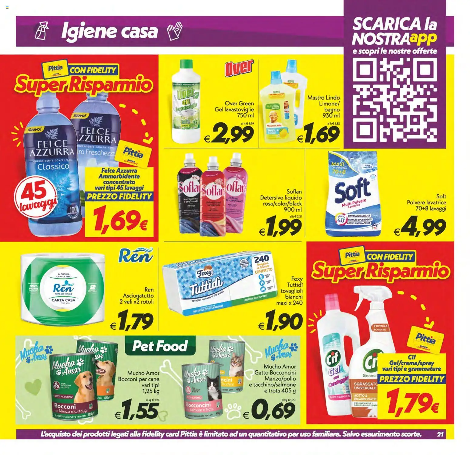 Volantino SuperConveniente del 23.01.2026 | Pagina: 21 | Prodotti: Ammorbidente, Manzo, Trota, Aceto