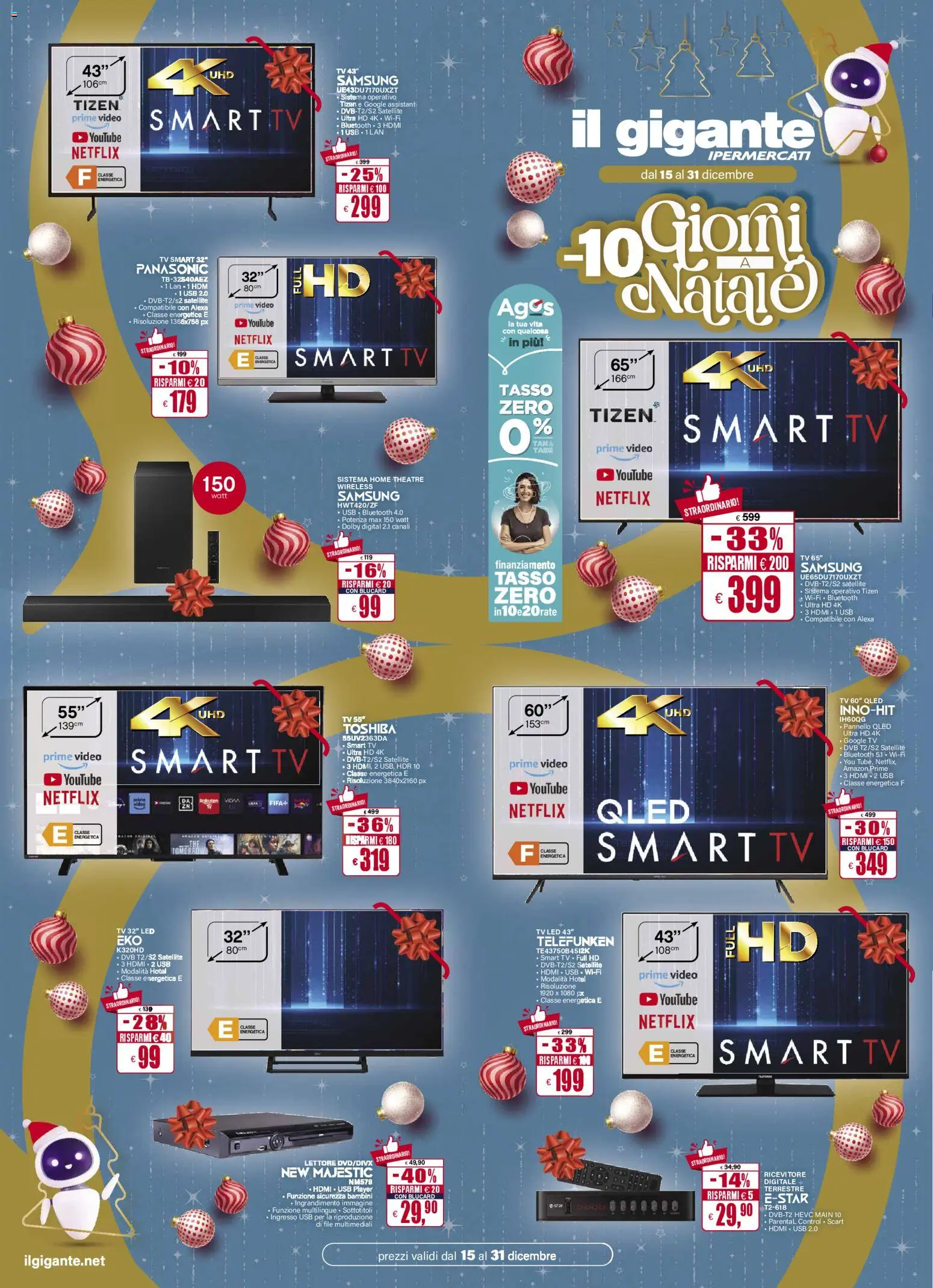 Volantino Il Gigante del 15.12.2025 | Pagina: 1 | Prodotti: smart TV, The, TV, Video