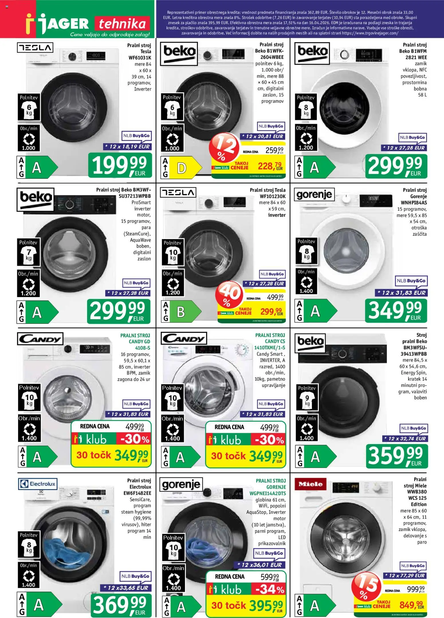 Novi Jager katalog ponudbe – veljaven od 29.04.2026 | Stran: 13 | Izdelki: Pralni stroj
