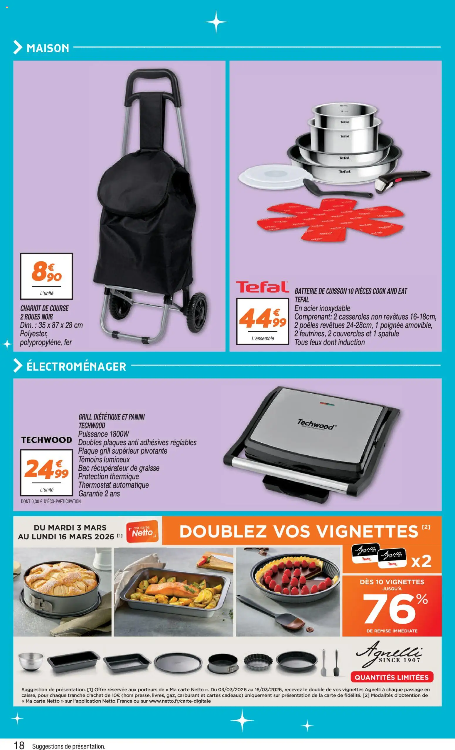 {H1} | Page: 18 | Produits: Panini, Grill, Batterie, Tefal