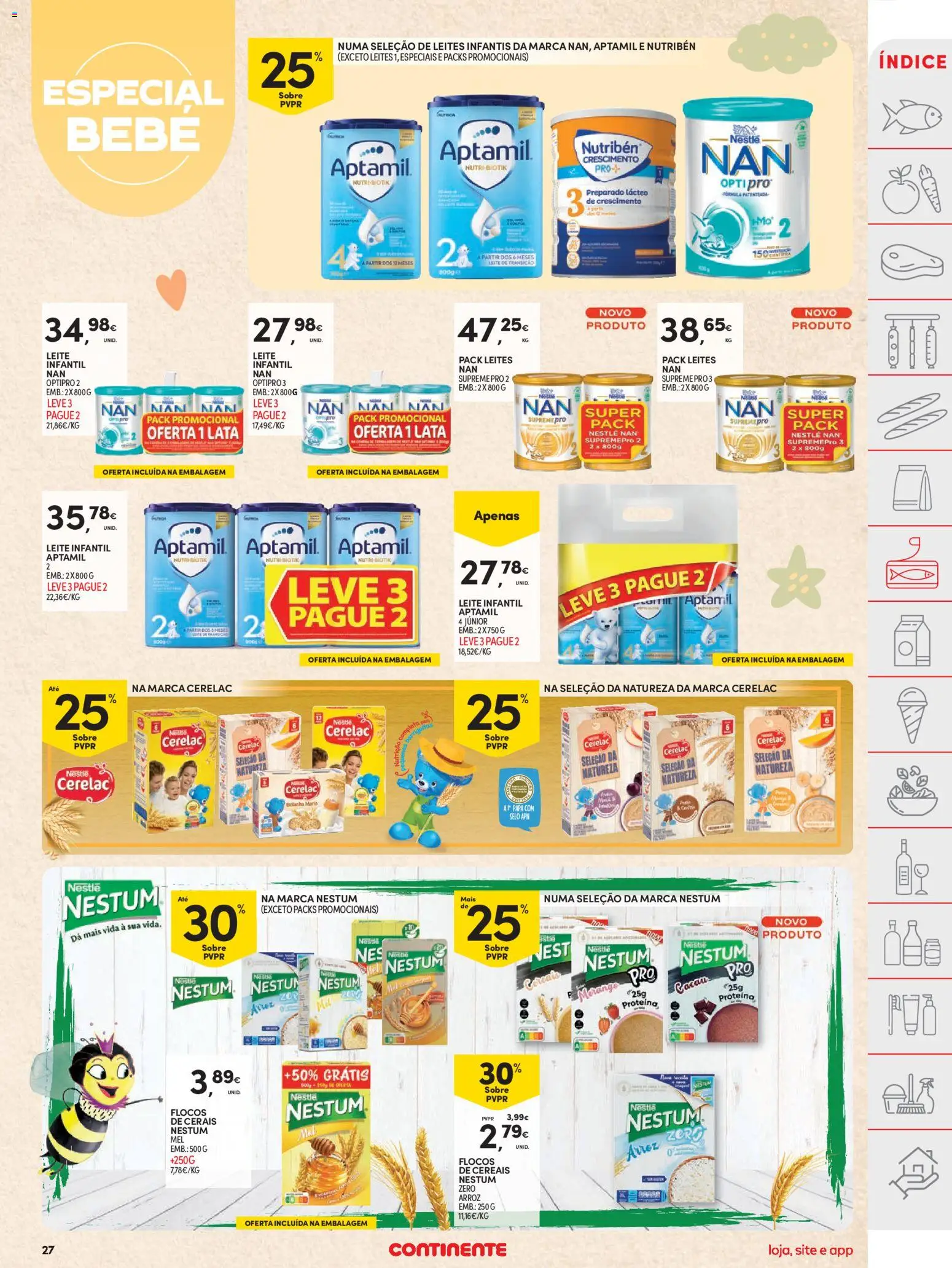 Continente folheto │ válido de 06.01.2026 | Página: 27 | Produtos: Leite infantil, Cereais, Flocos, Proteina