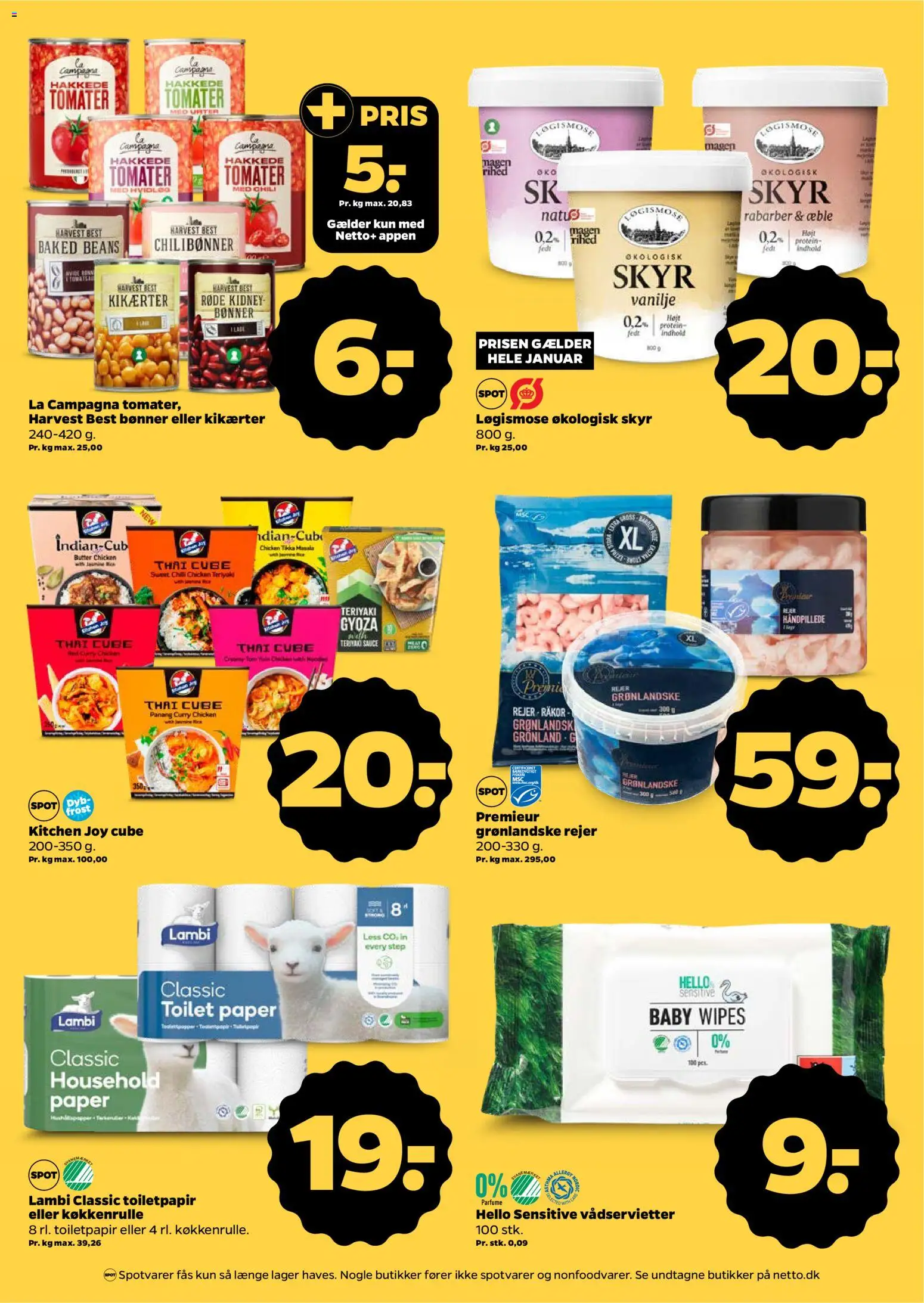Netto tilbudsavis – gyldig fra 17.01.2026 | Side: 2 | Produkter: Skyr, Hakkede tomater, Bønner, Vanilje