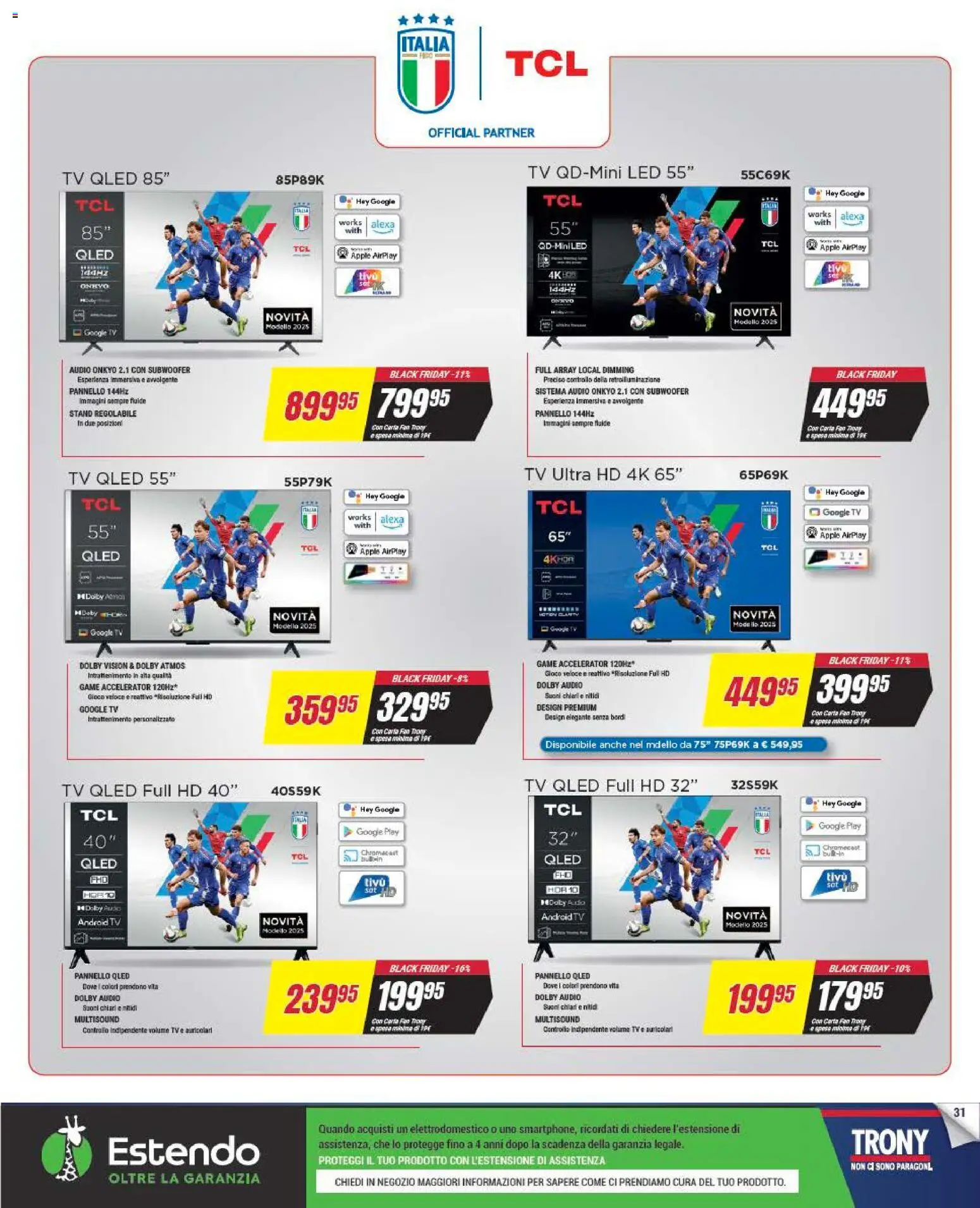 Volantino Trony del 25.11.2025 | Pagina: 31 | Prodotti: Auricolari, TV, Audio, Gioco