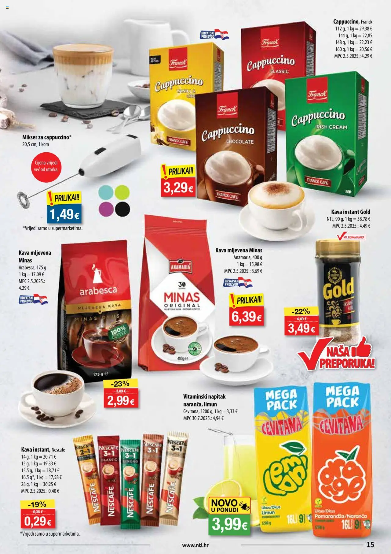 NTL katalog | vrijedi od 13.08.2025 | Stranica: 15 | Proizvodi: Mikser, Kava instant, Nescafe, Limun