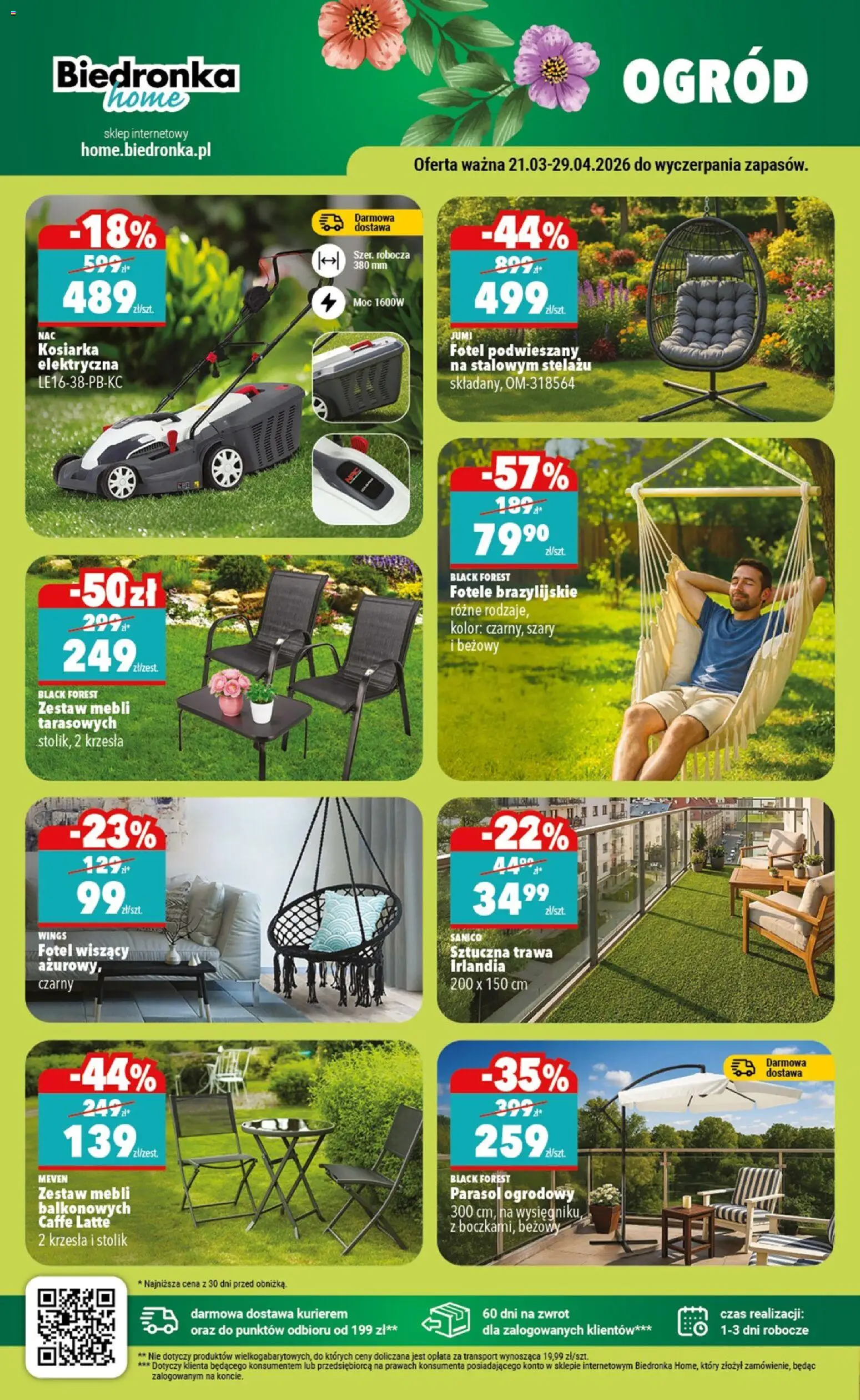 Biedronka gazetka - Hity i inspiracje od 21.03.2026 | Strona: 42 | Produkty: Parasol, Kosiarka, Fotel