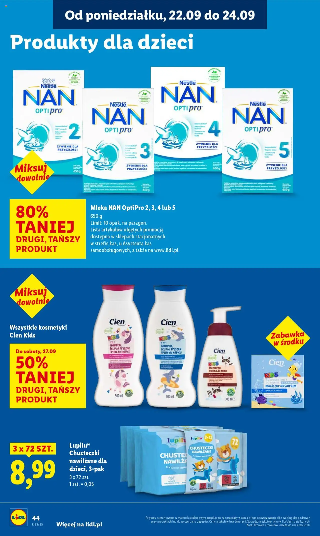 Lidl Gazetka od 22.09.2025 | Strona: 56 | Produkty: Kosmetyki, Mleka, Prysznic, Żel pod prysznic