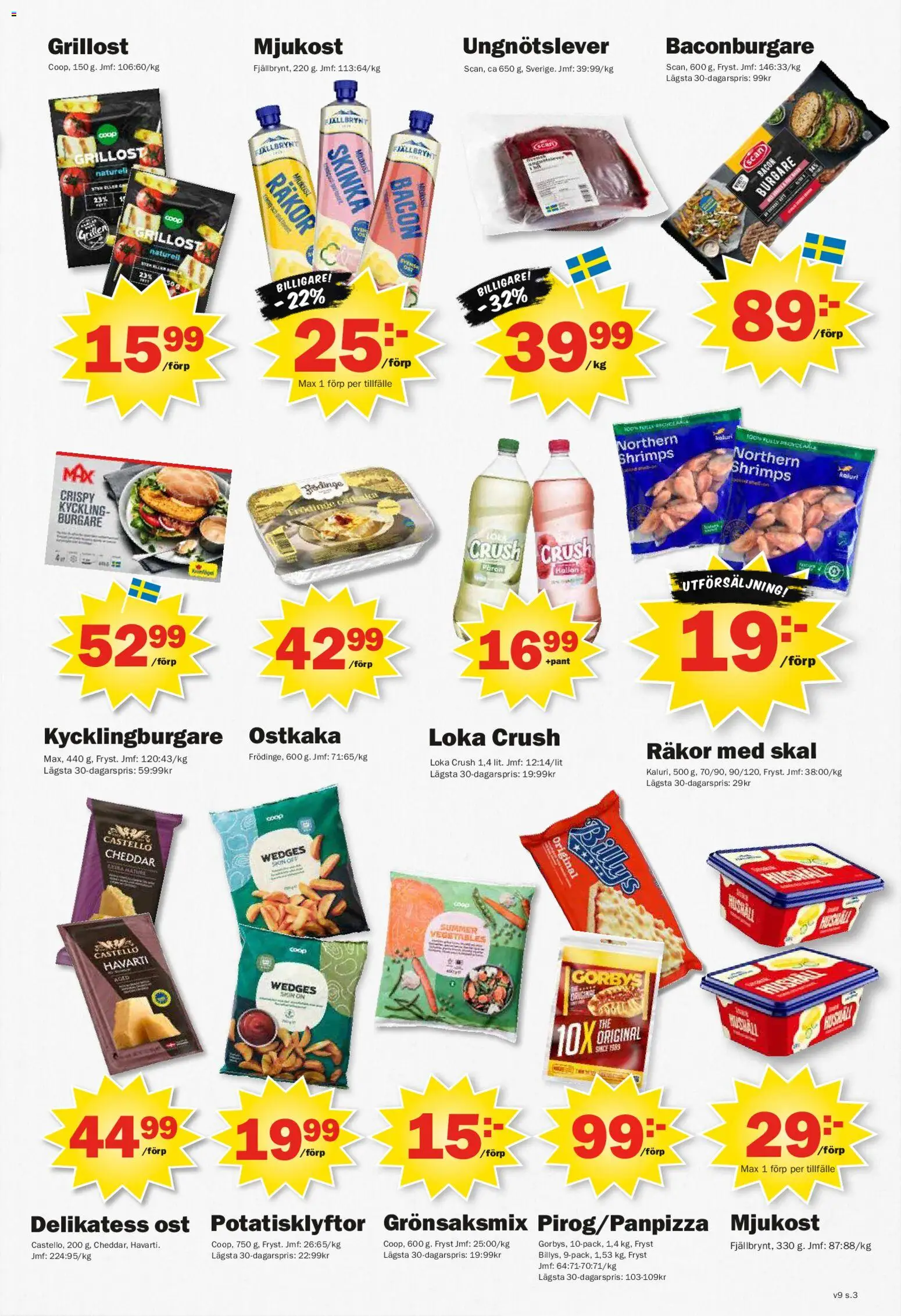 Pekås reklamblad aktuell från 23.02.2026 | Sida: 3 | Produkter: Loka, Bacon, Cheddar, Ost