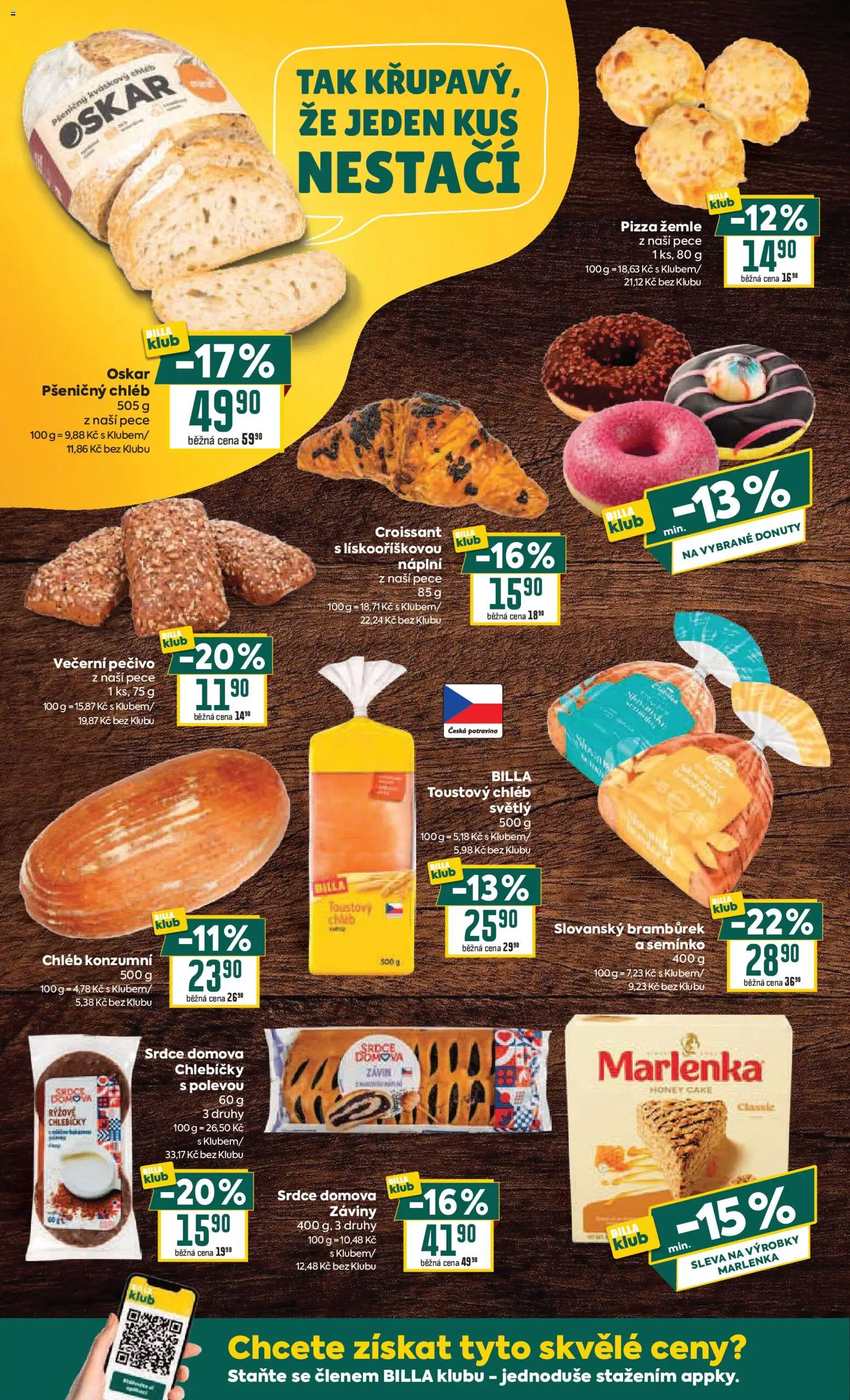 Billa Velký leták od 25.02.2026 | Strana: 10 | Produkty: Pečivo, Večerní pečivo, Croissant, Marlenka