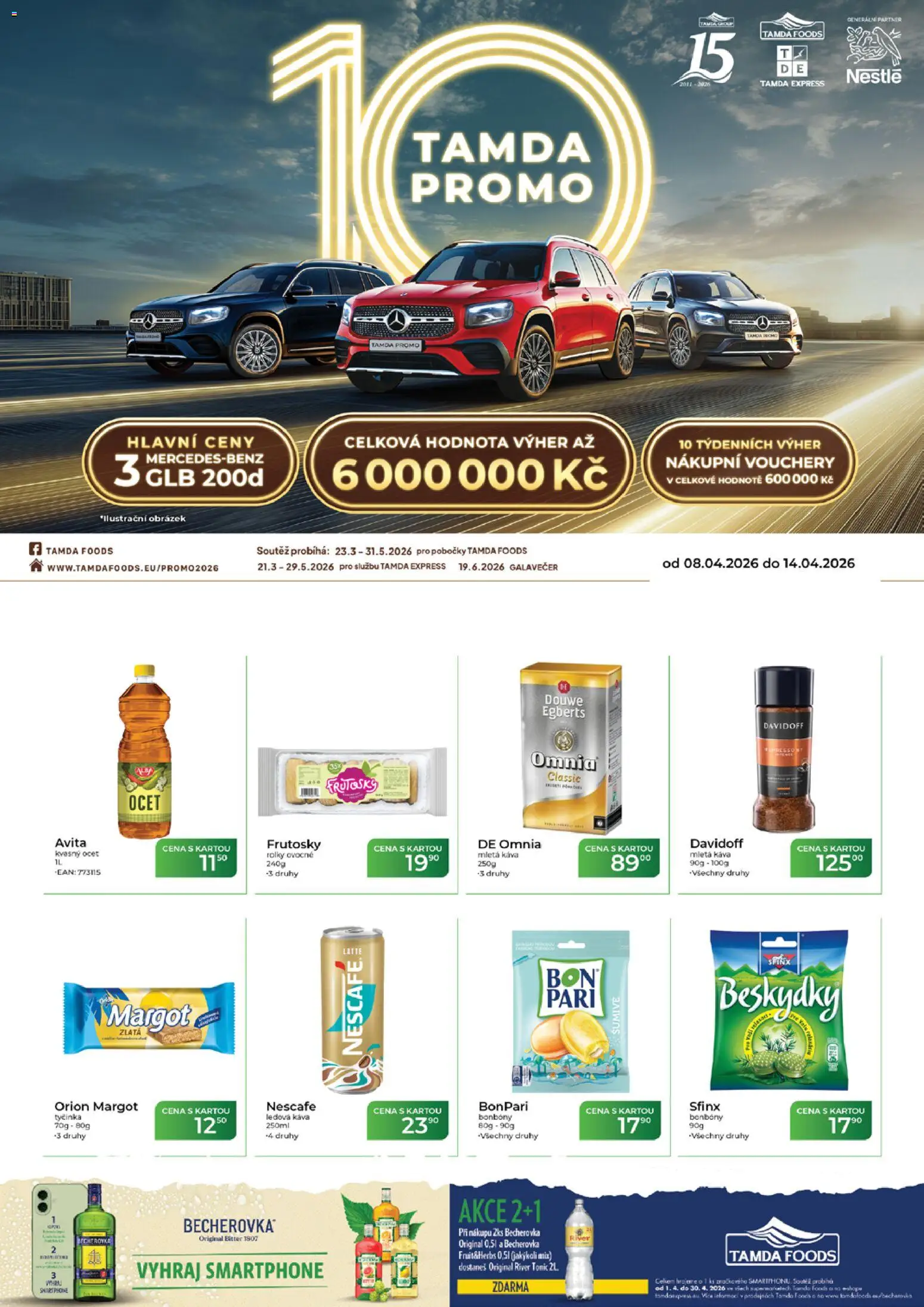 Tamda Foods leták od 08.04.2026 | Strana: 1 | Produkty: Káva, Ocet, Douwe Egberts, Nescafé