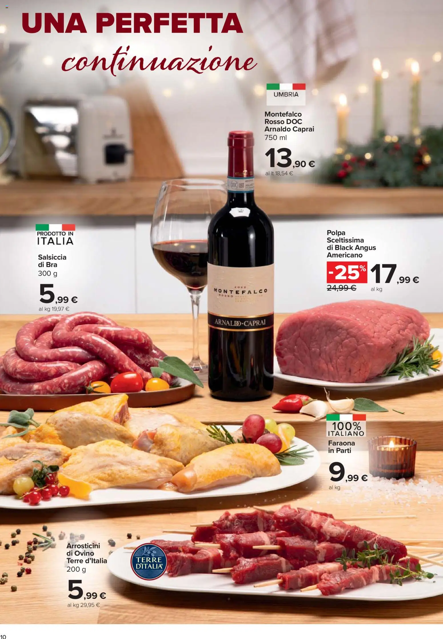 Volantino Carrefour del 27.11.2025 | Pagina: 10 | Prodotti: Salsiccia, Arrosticini, Ovino